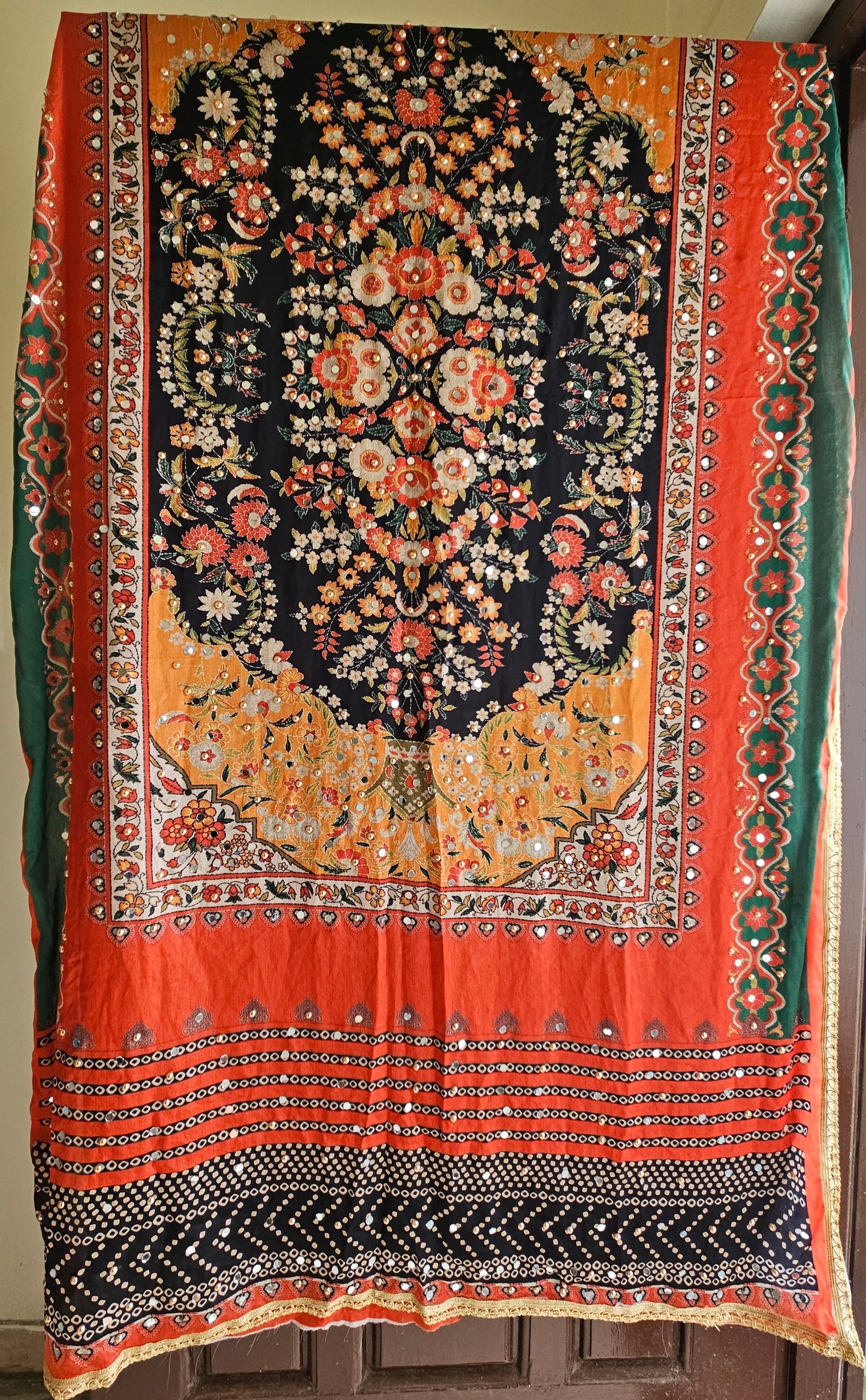 Mirror work Chinon Dupatta