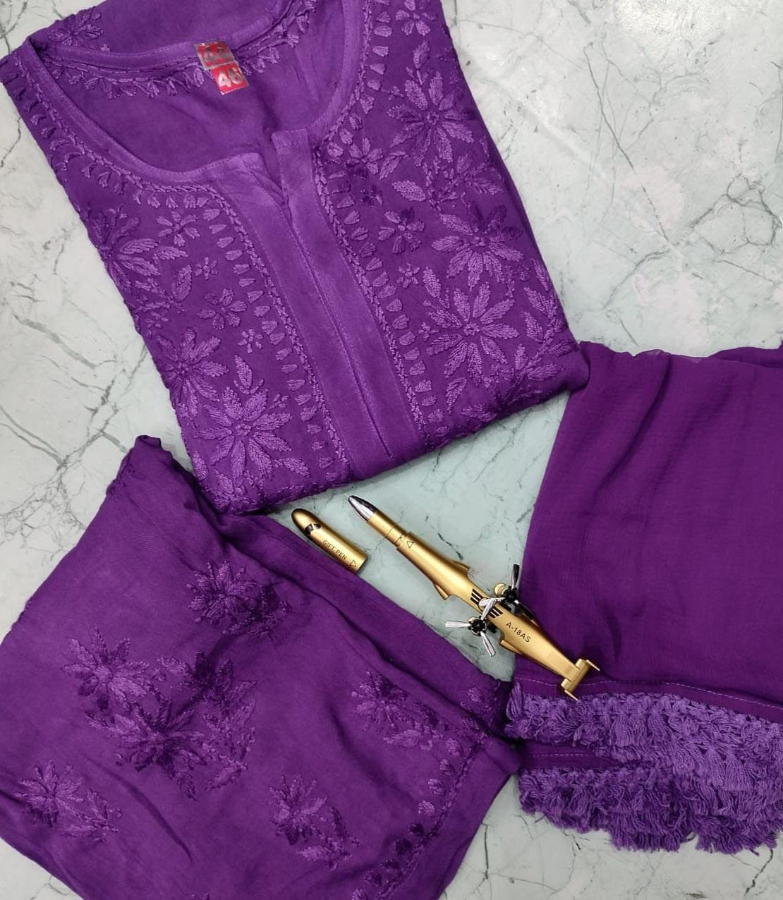 Premium rayon chikankari set