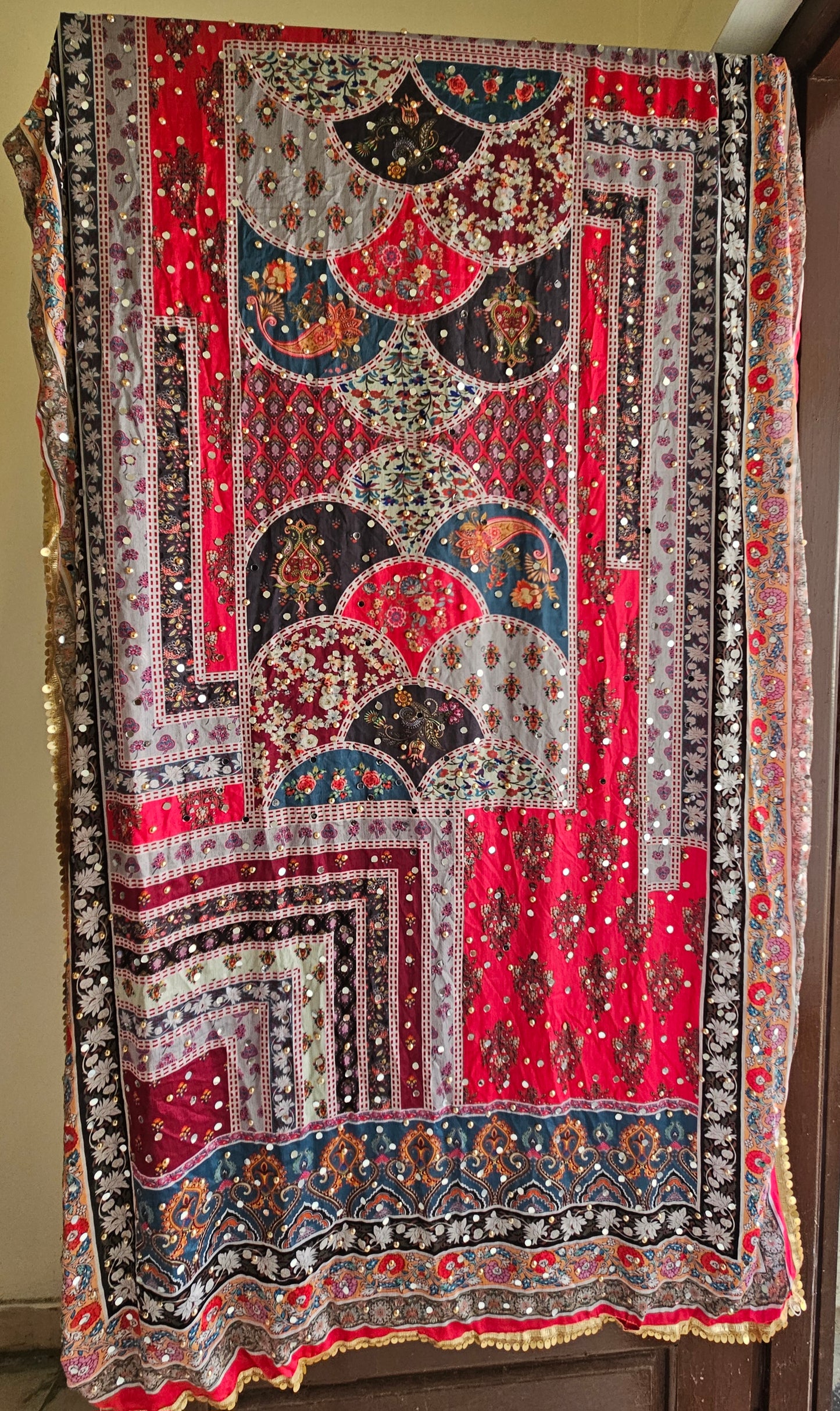 Mirror work Chinon Dupatta