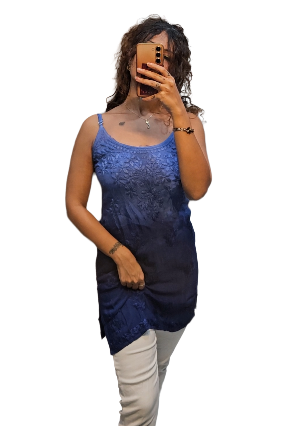 Muslin Ombre Spaghetti Top