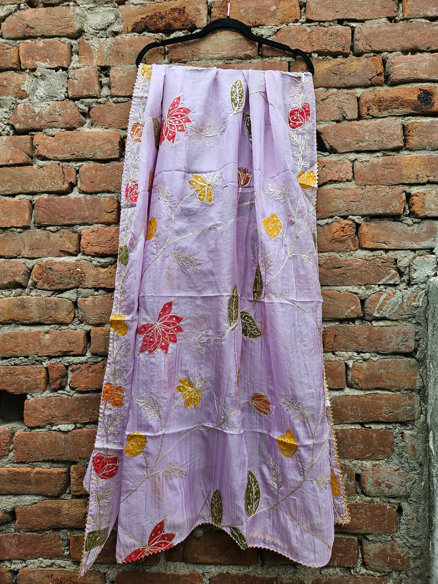 Hand painted crepe dupatta