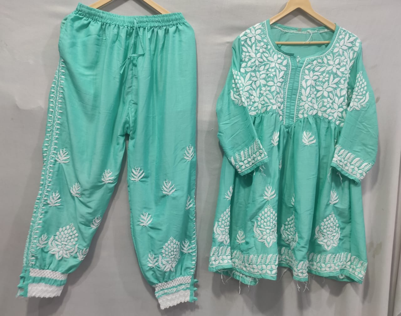 Afghani Lucknowi Muslin Set