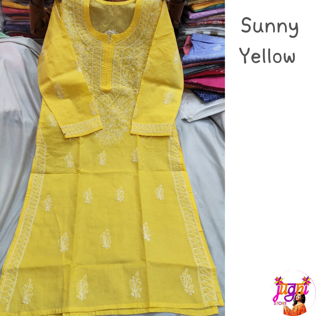 Voile cotton chikan kurti