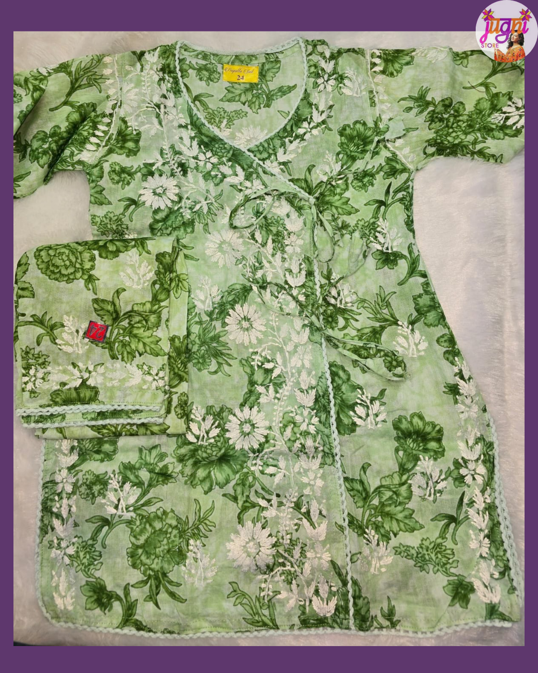 Kids' floral angrakha set