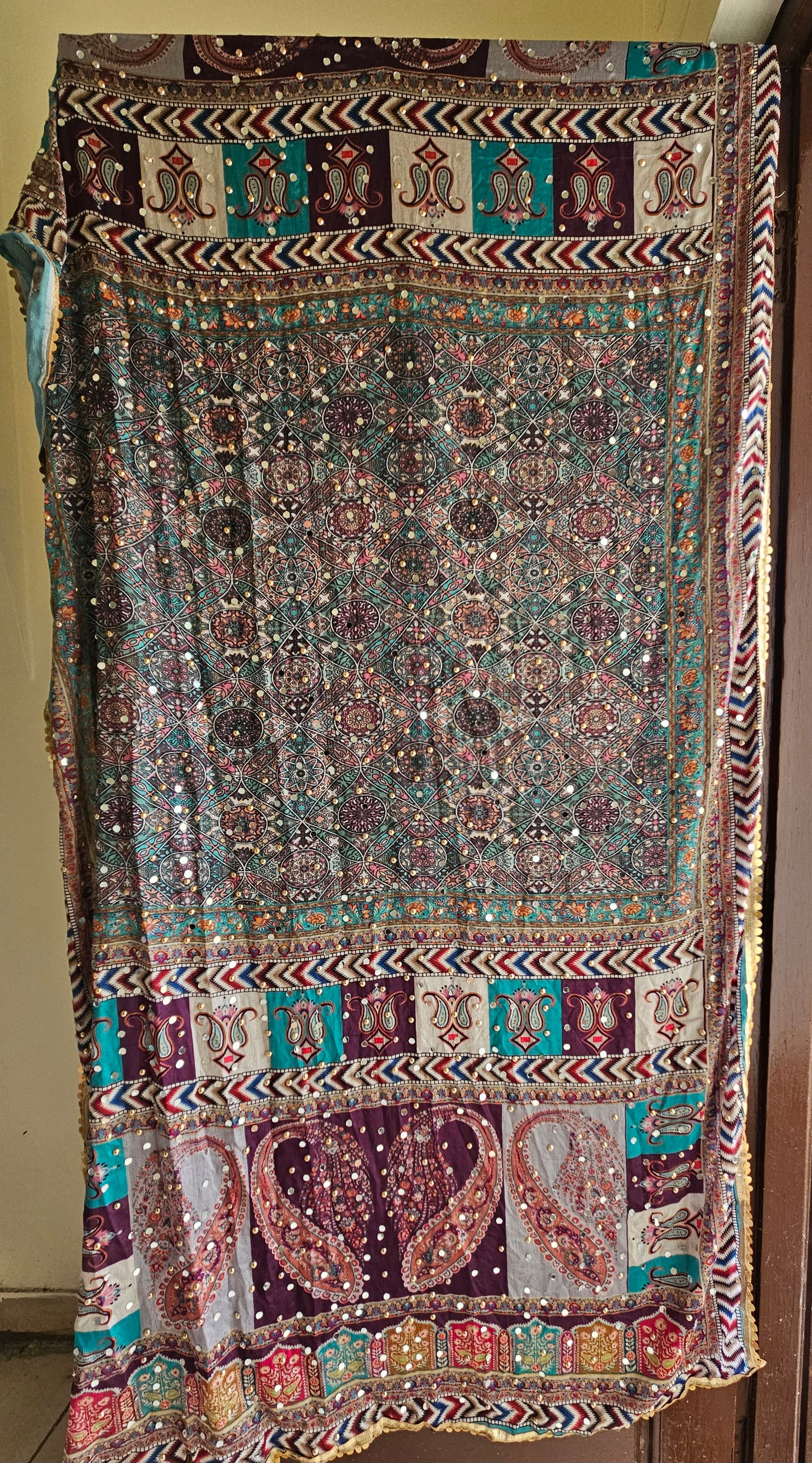 Mirror work Chinon Dupatta