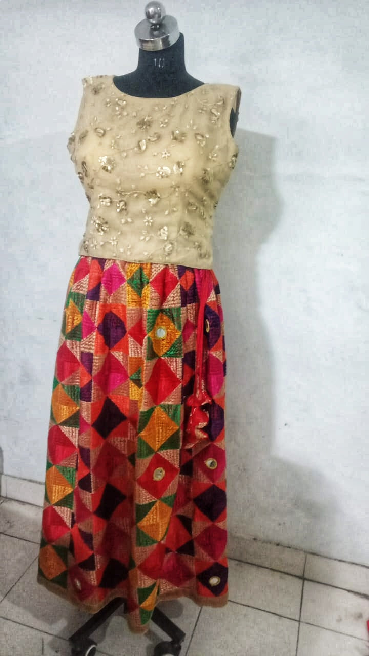 Bagh Phulkari Skirt