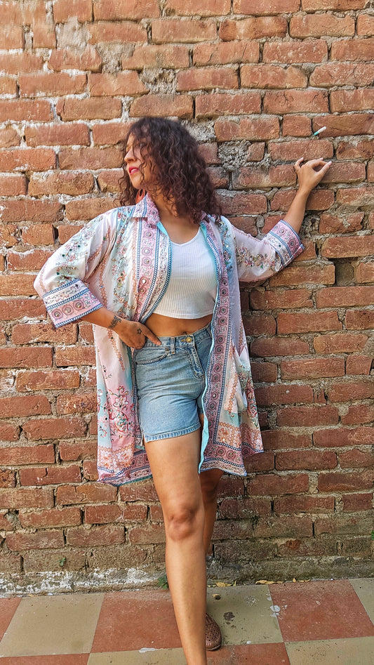 Bloom Blush Mirror Shrug/Shirt Dress