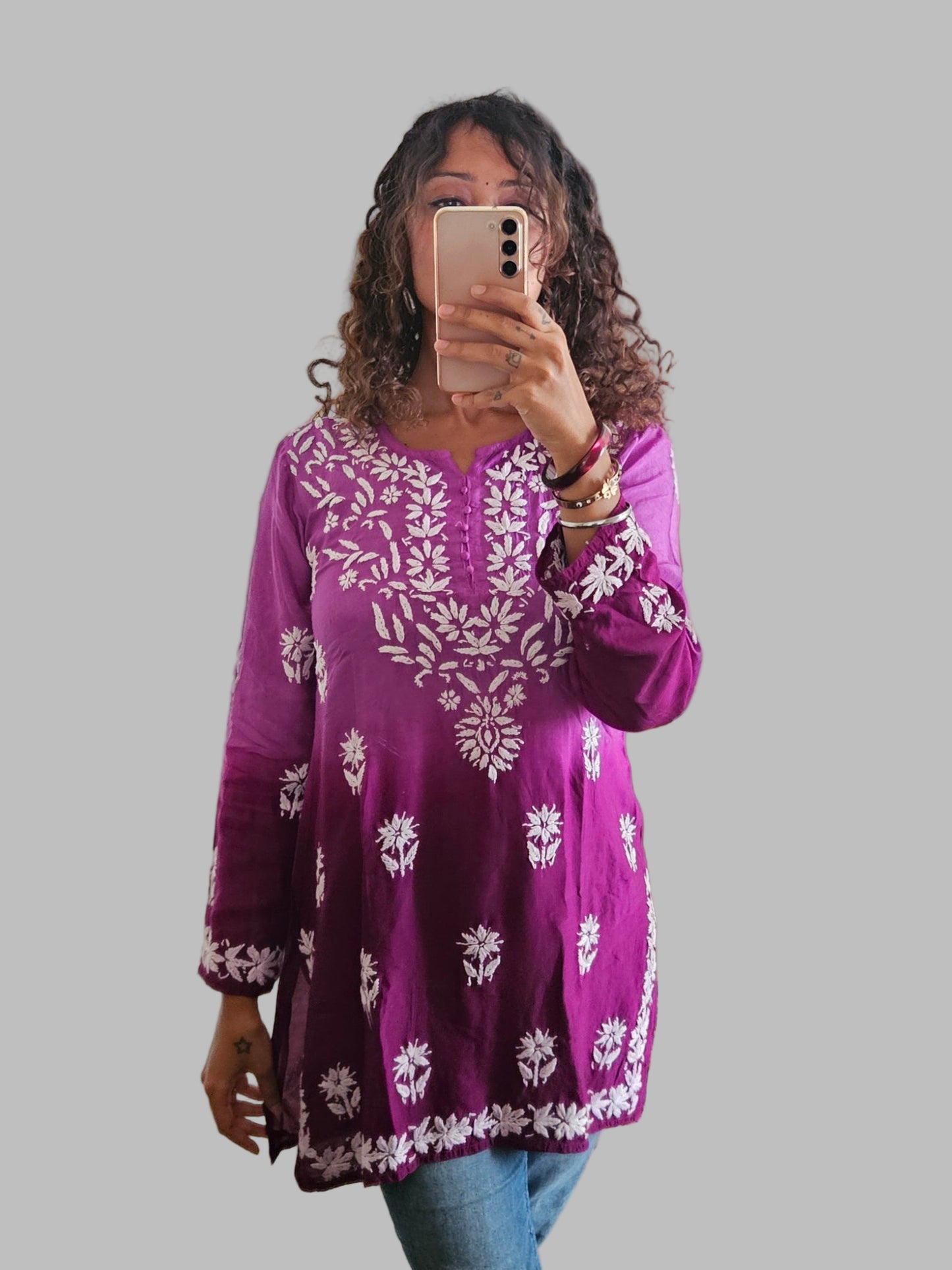 Ombre muslin short kurta
