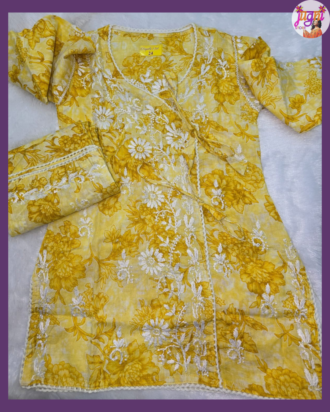 Kids' floral angrakha set