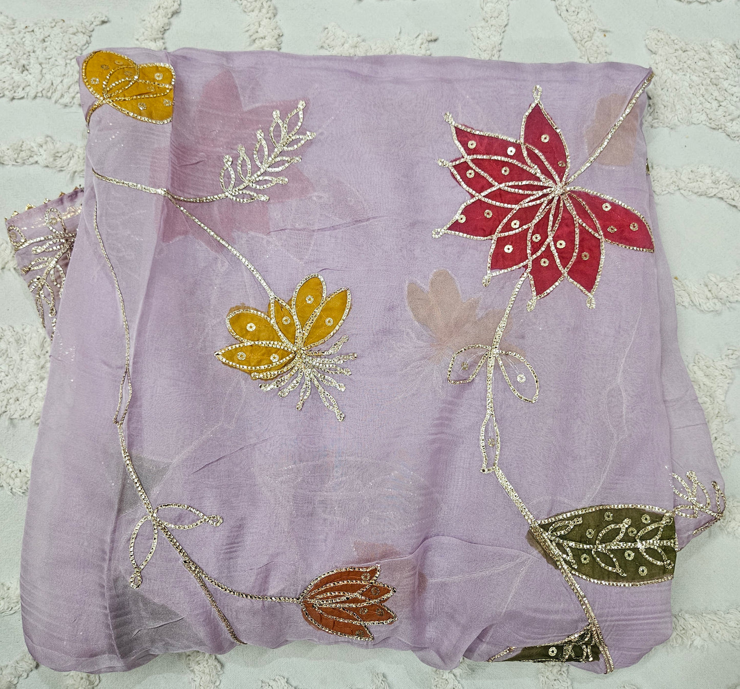 Hand painted crepe dupatta