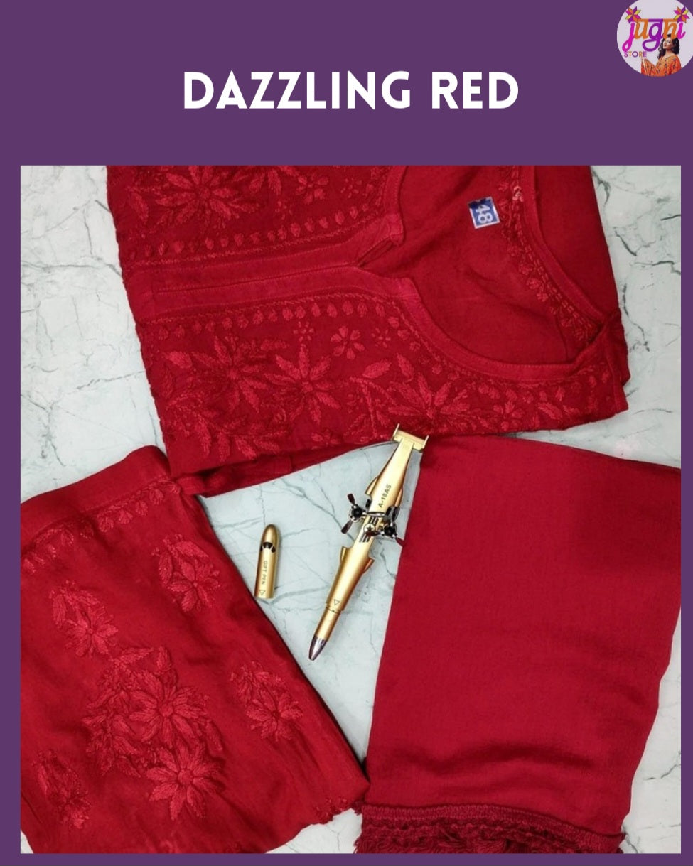 Premium rayon chikankari set