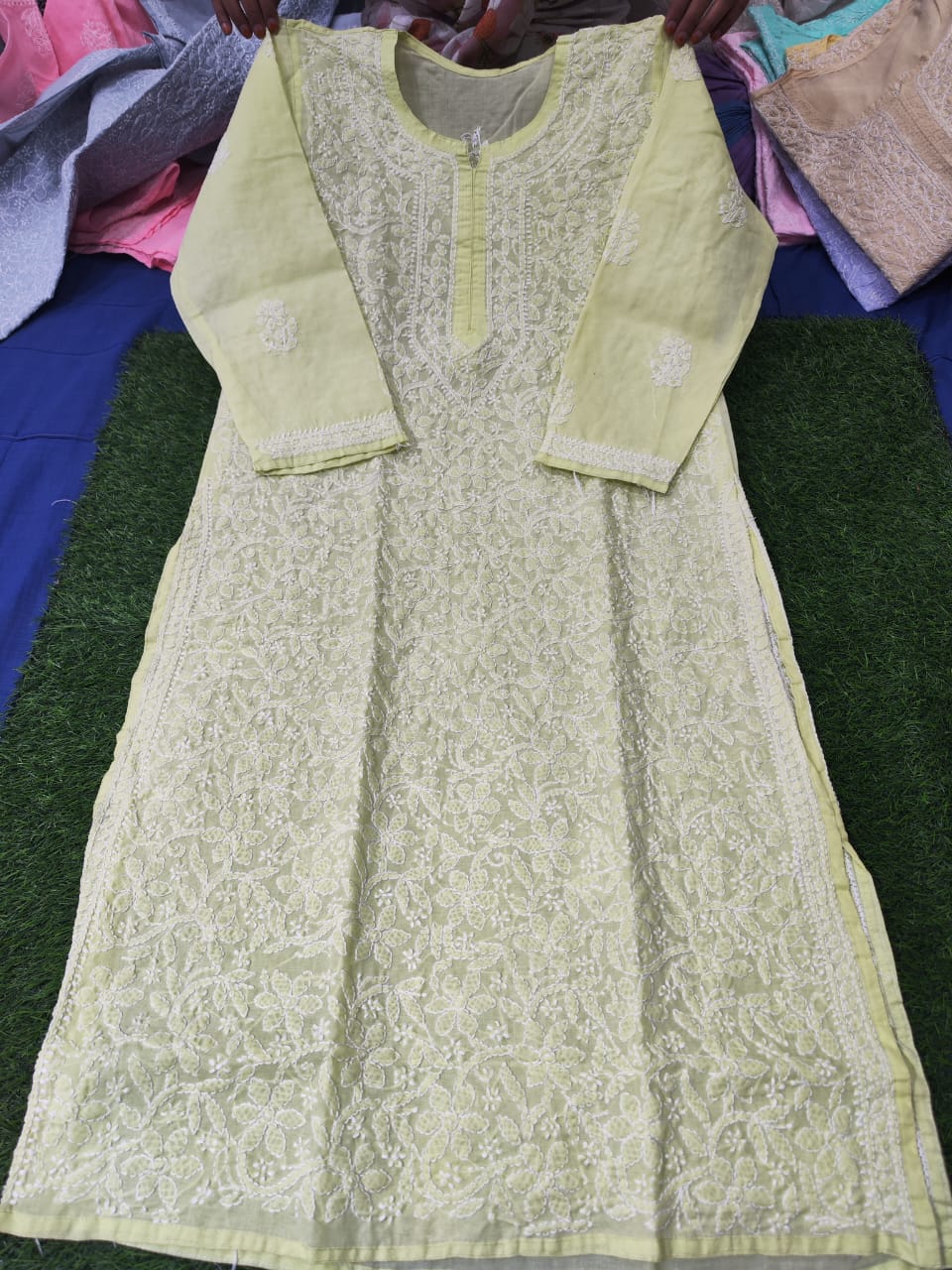 Cotton chikan kurti