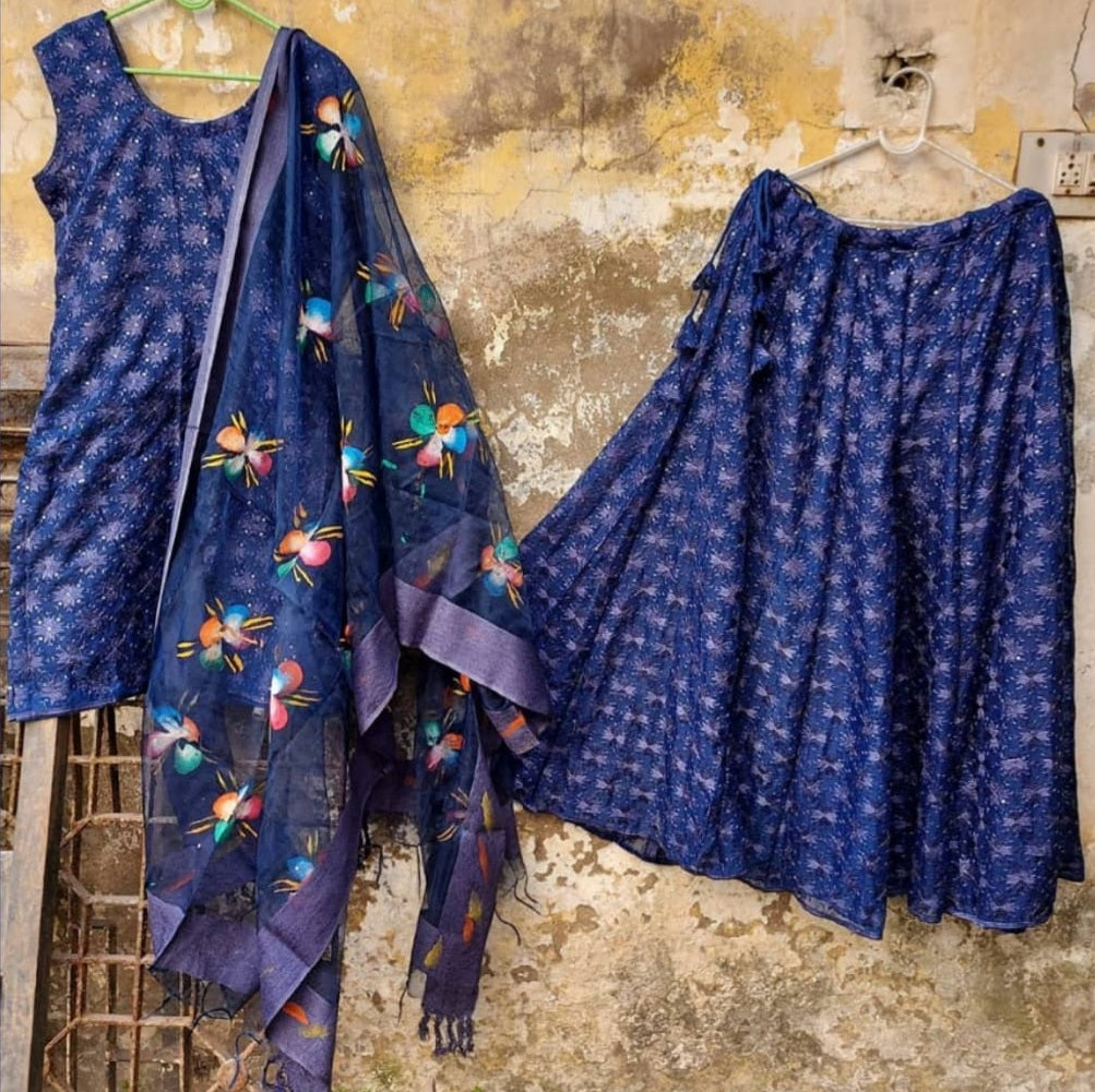 Phulkari kurti & sharara set