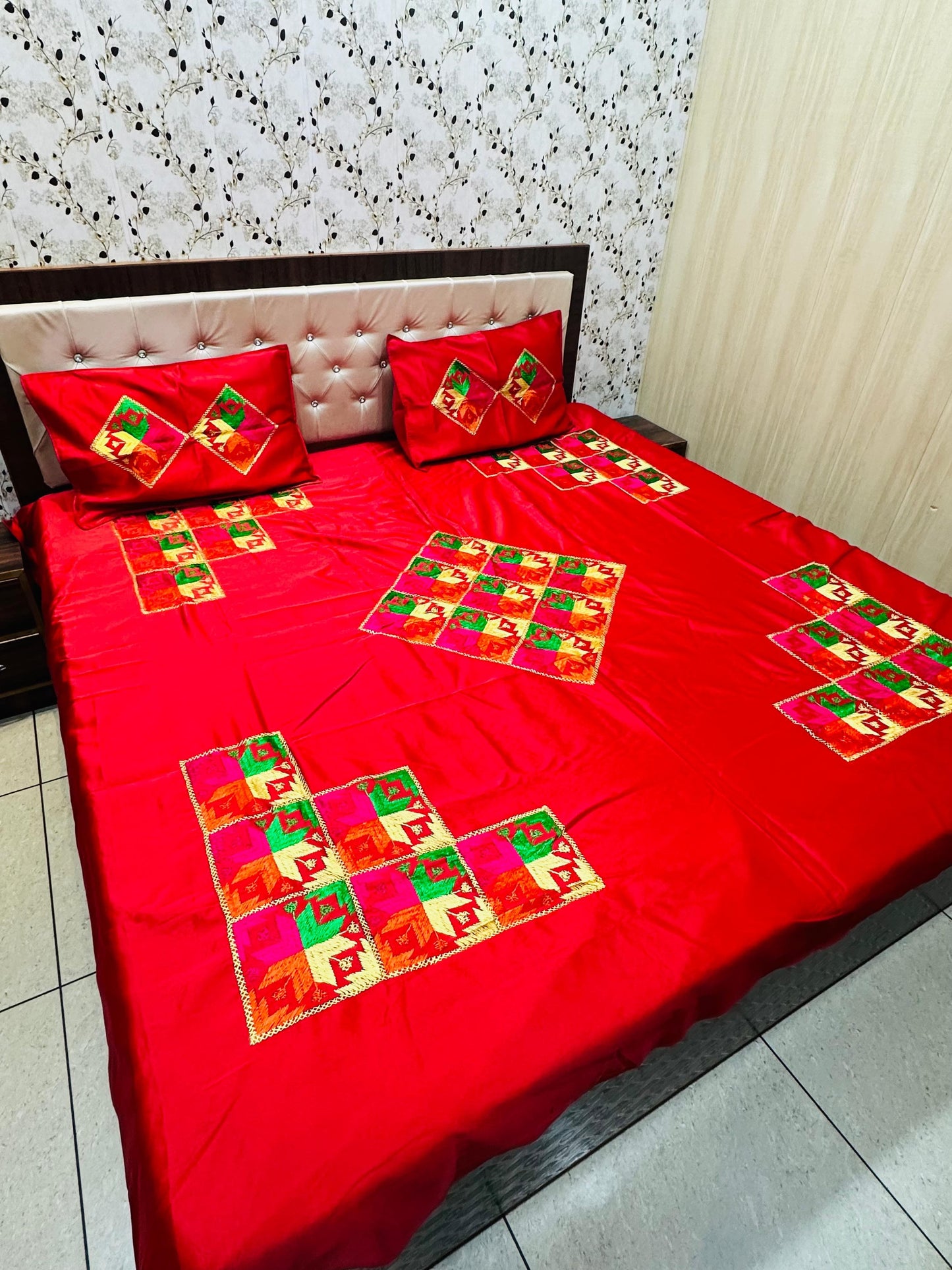 Phulkari bedsheet