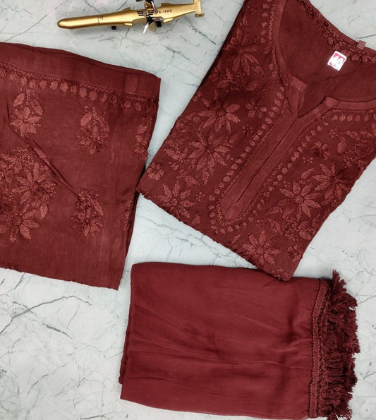 Premium rayon chikankari set