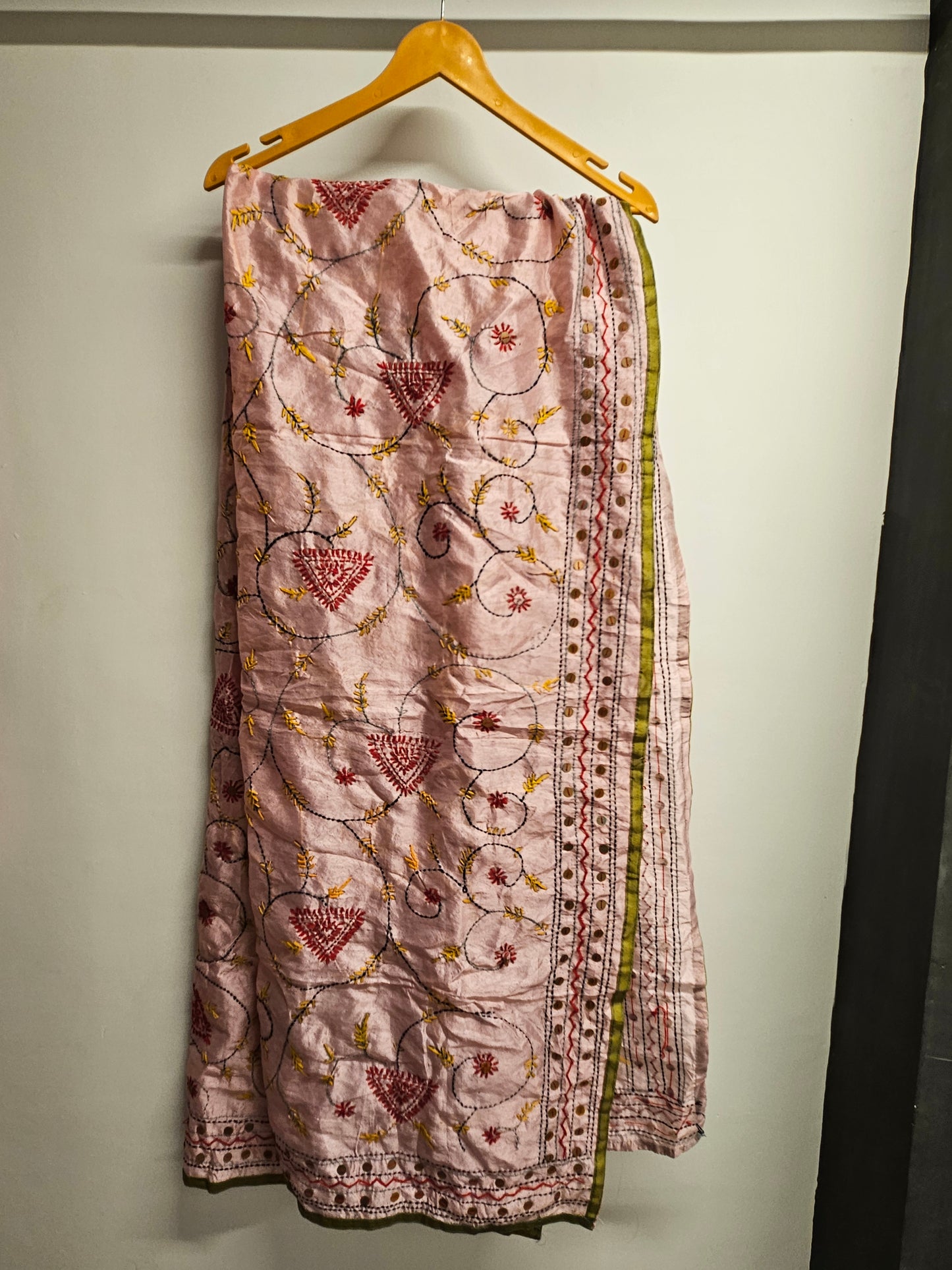 Chanderi silk phulkari dupatta