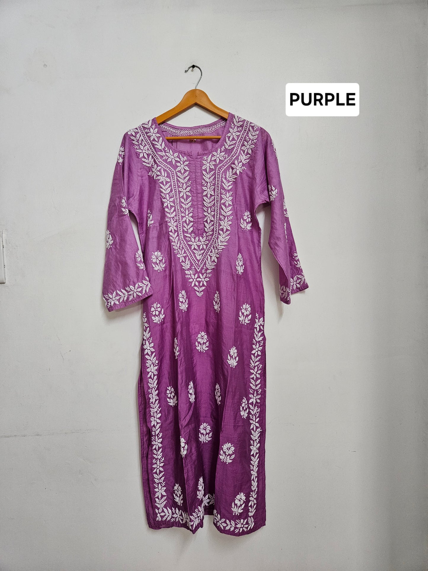 Chanderi ombre long kurta