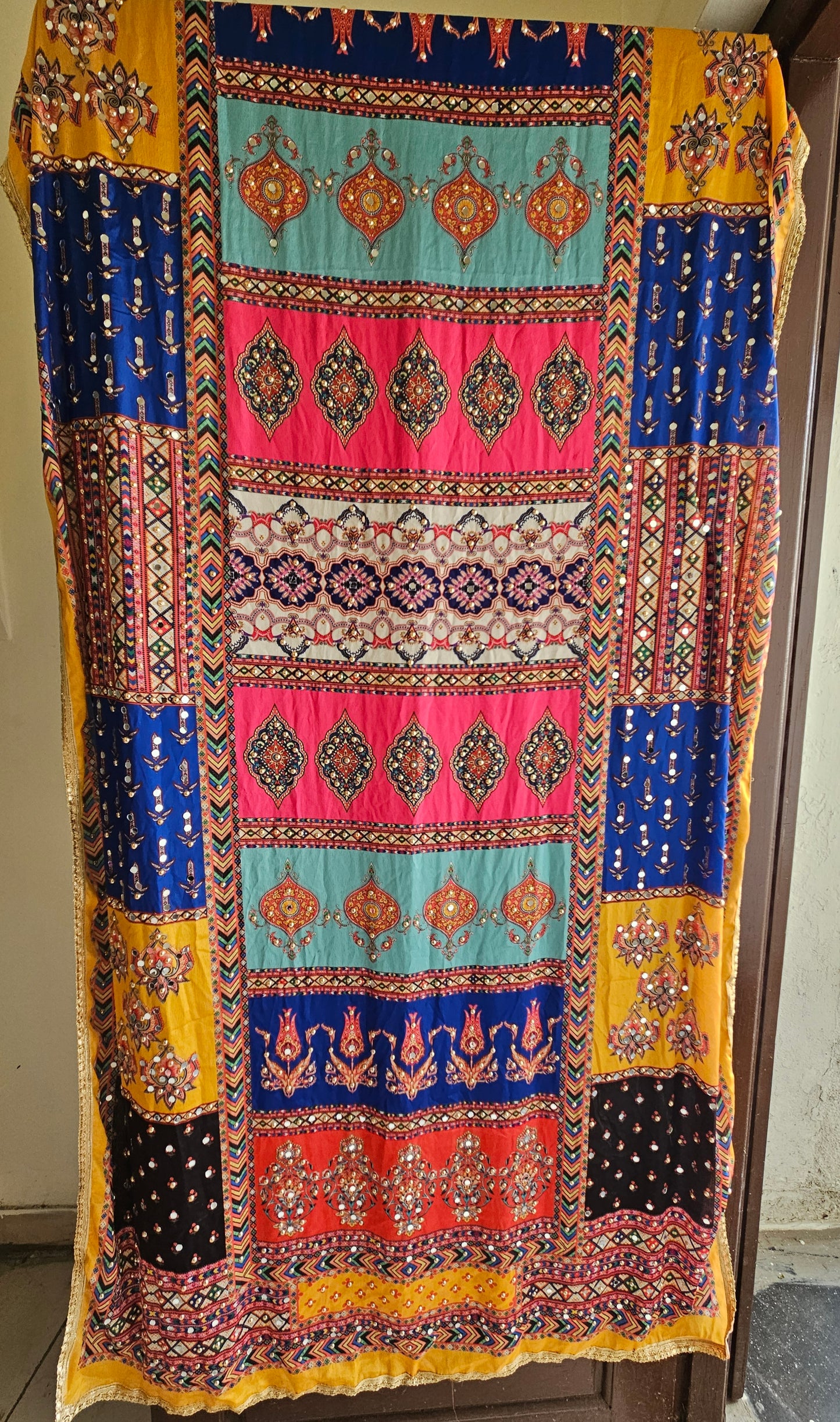 Mirror work Chinon Dupatta