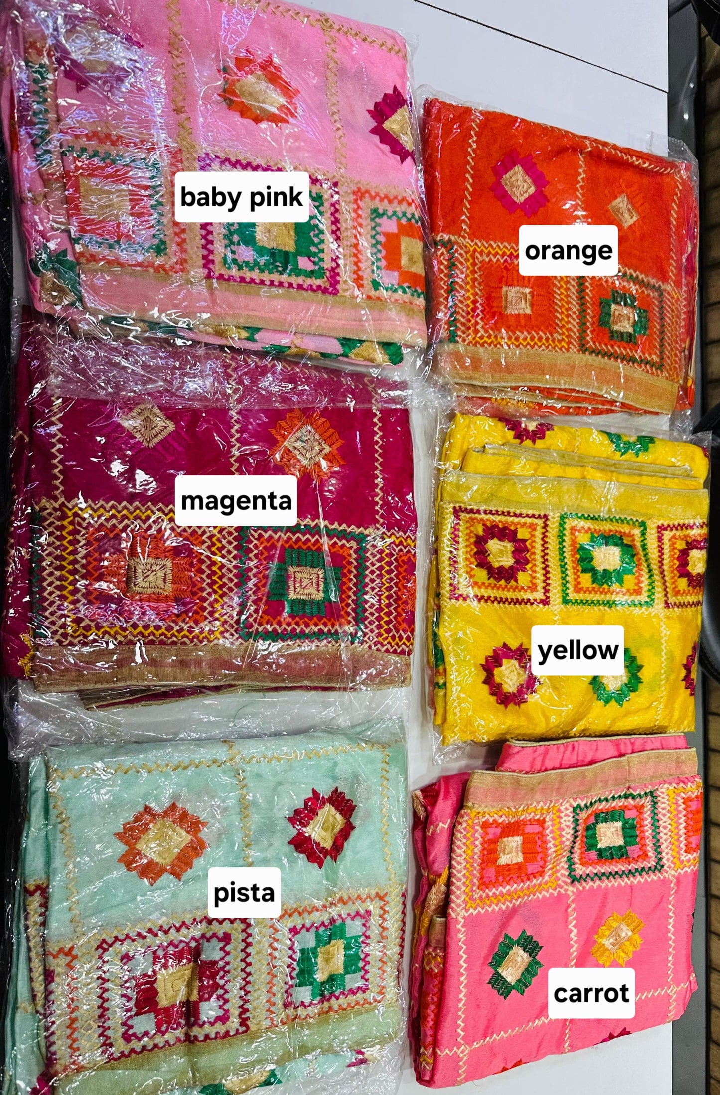 Guldasta chinon phulkari dupatta