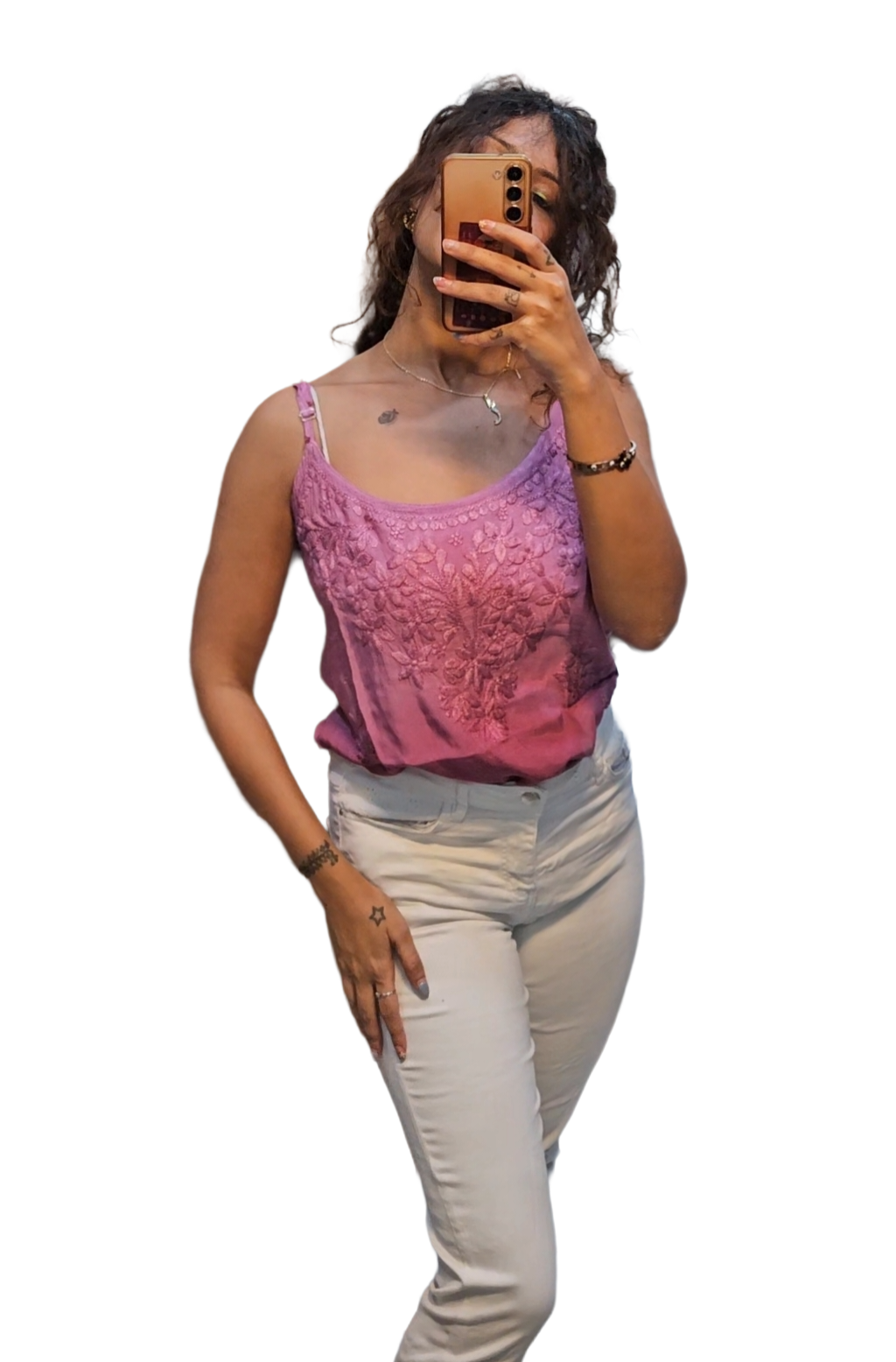 Muslin Ombre Spaghetti Top