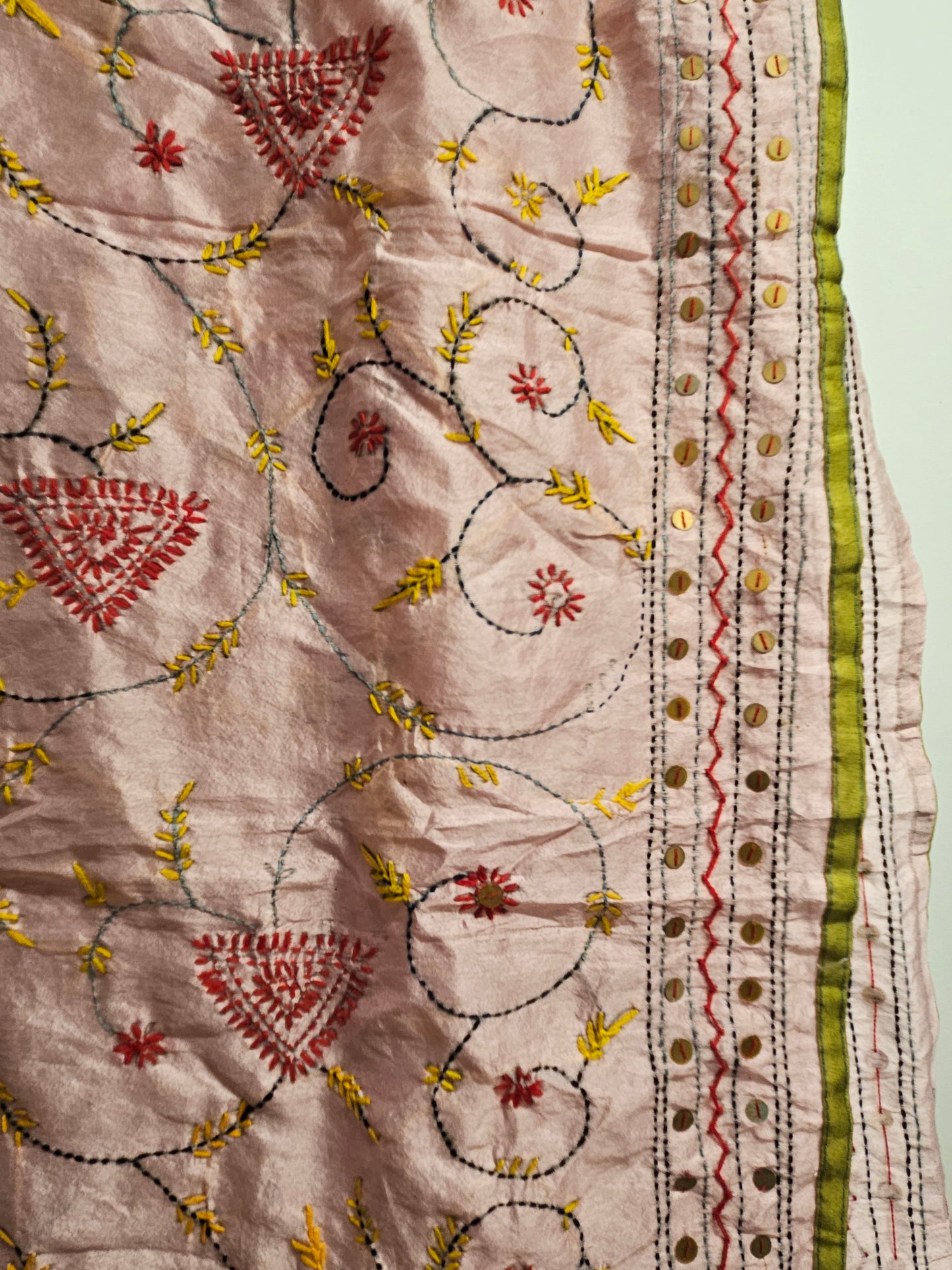 Chanderi silk phulkari dupatta