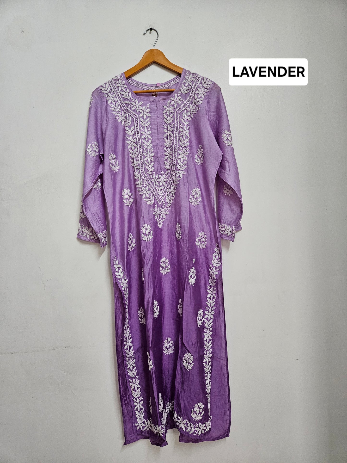 Chanderi ombre long kurta