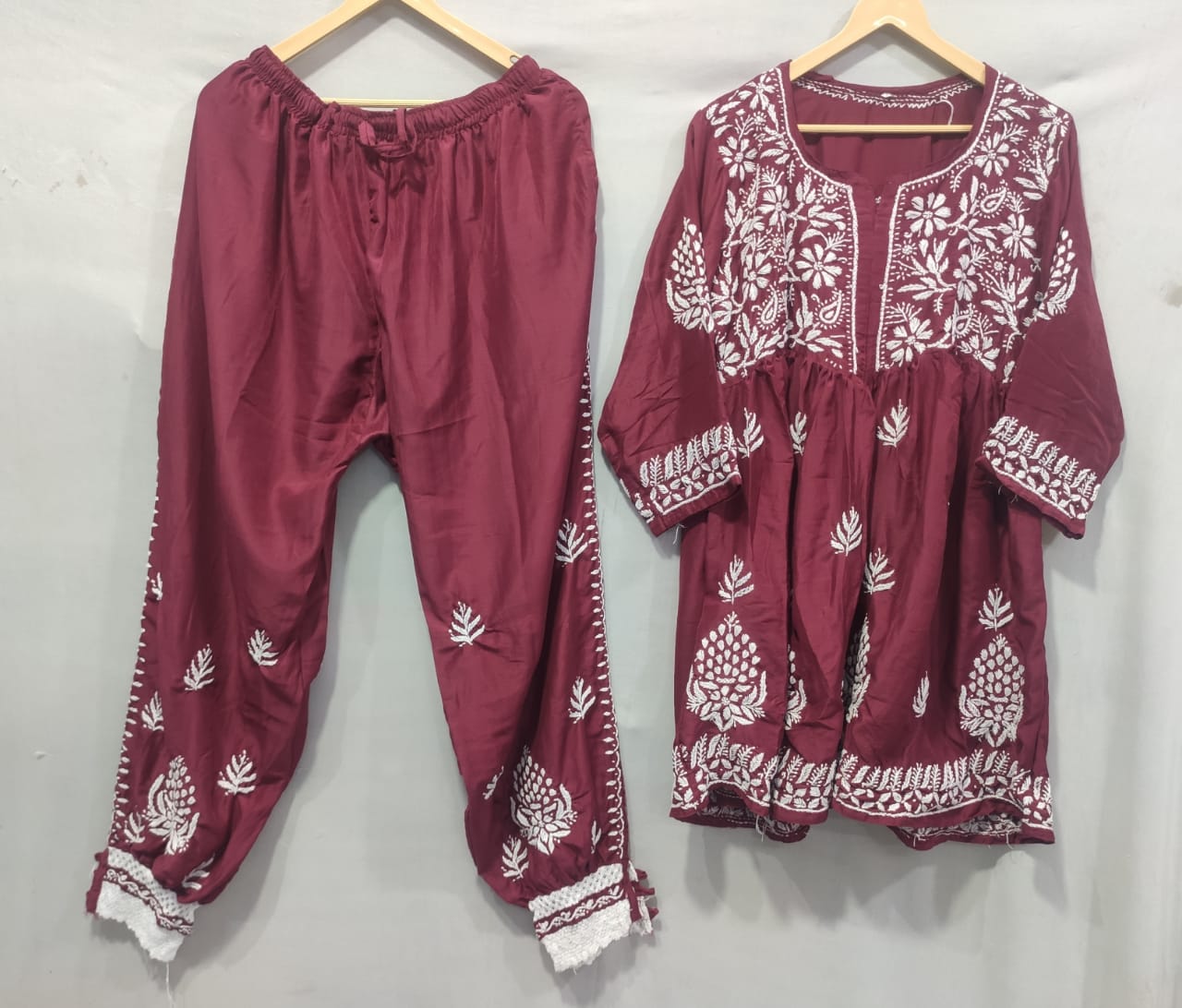 Afghani Lucknowi Muslin Set