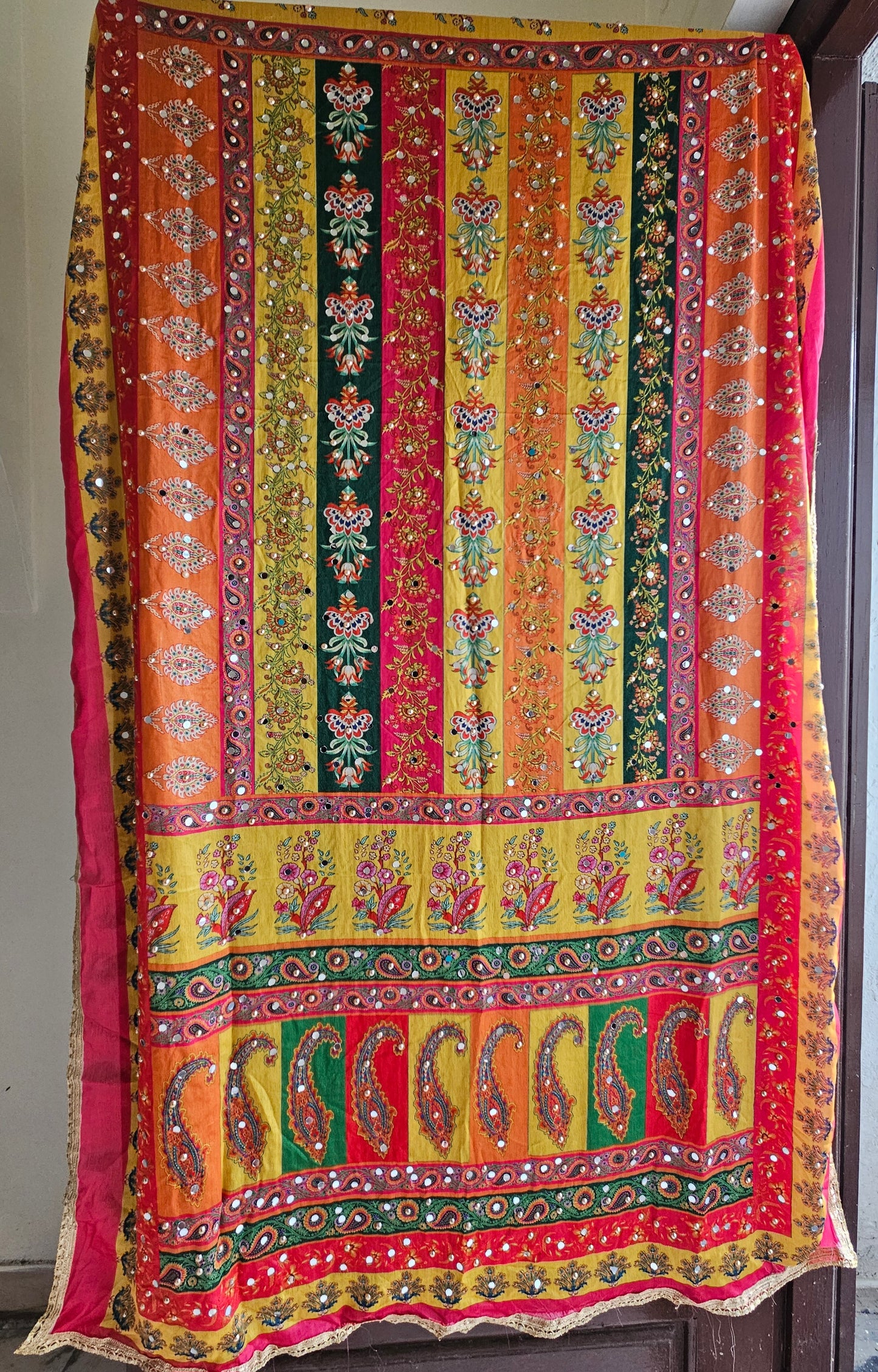 Mirror work Chinon Dupatta