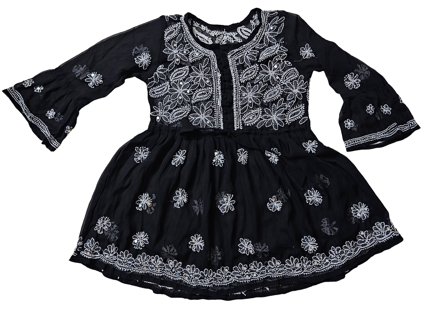 Bell sleeved chikankari frock
