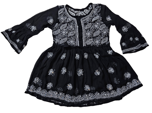 Bell sleeved chikankari frock