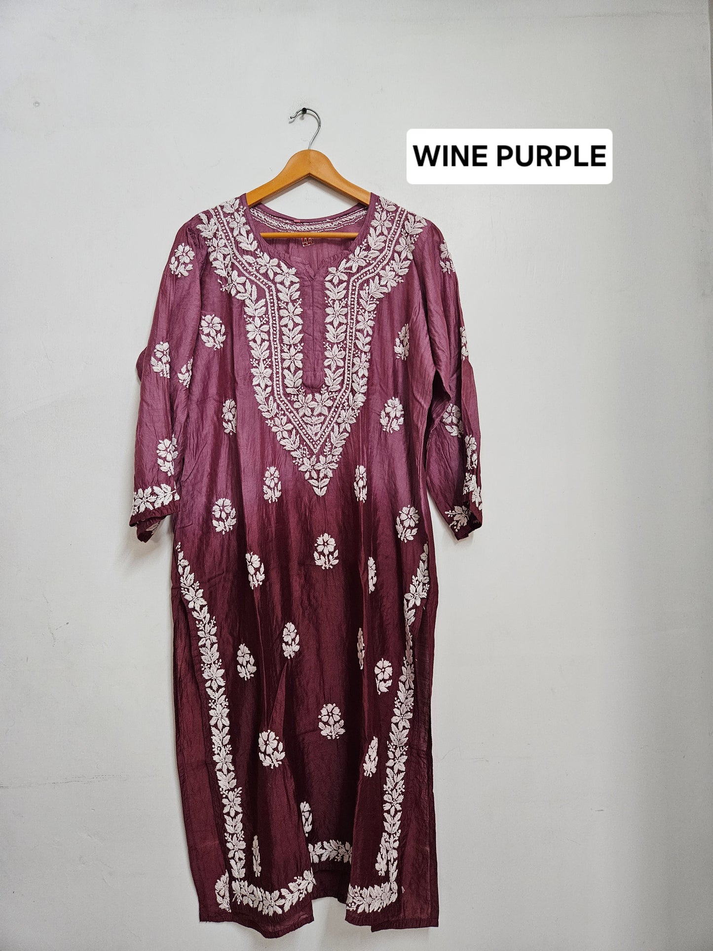 Chanderi ombre long kurta