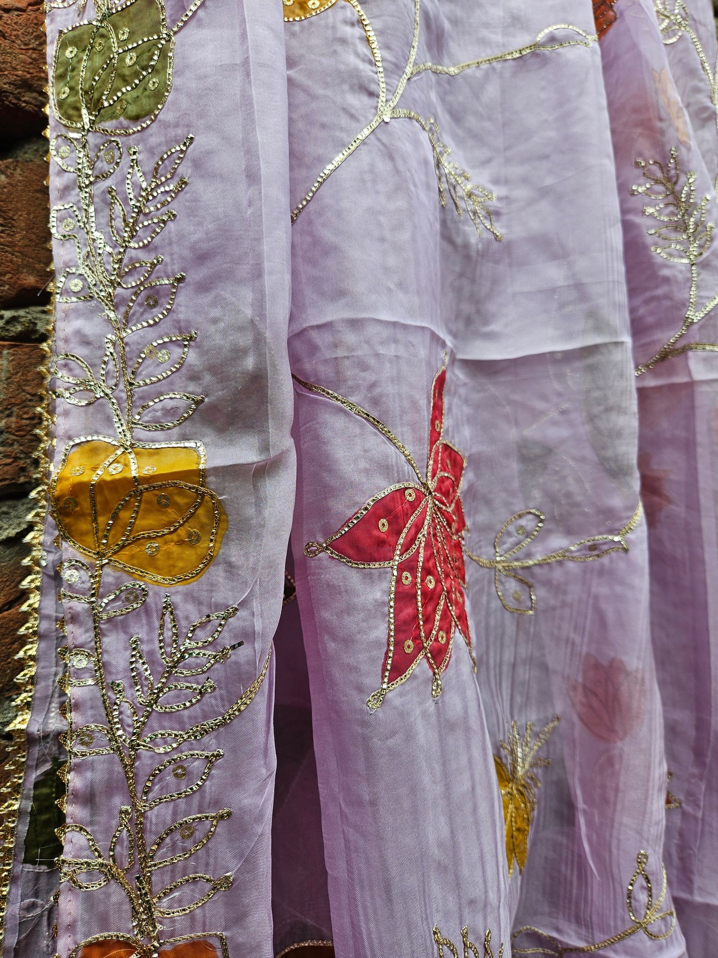 Hand painted crepe dupatta