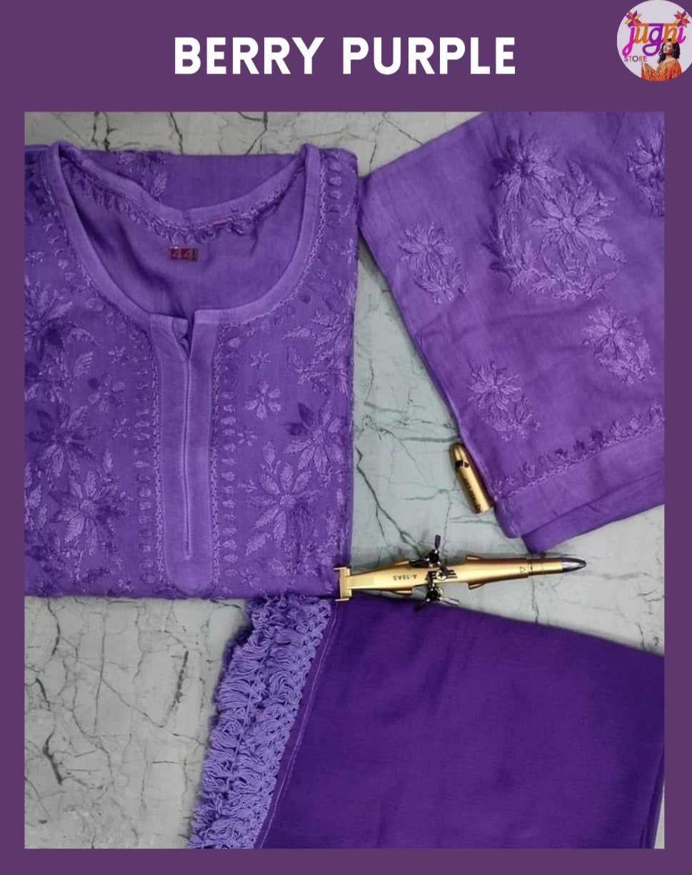Premium rayon chikankari set