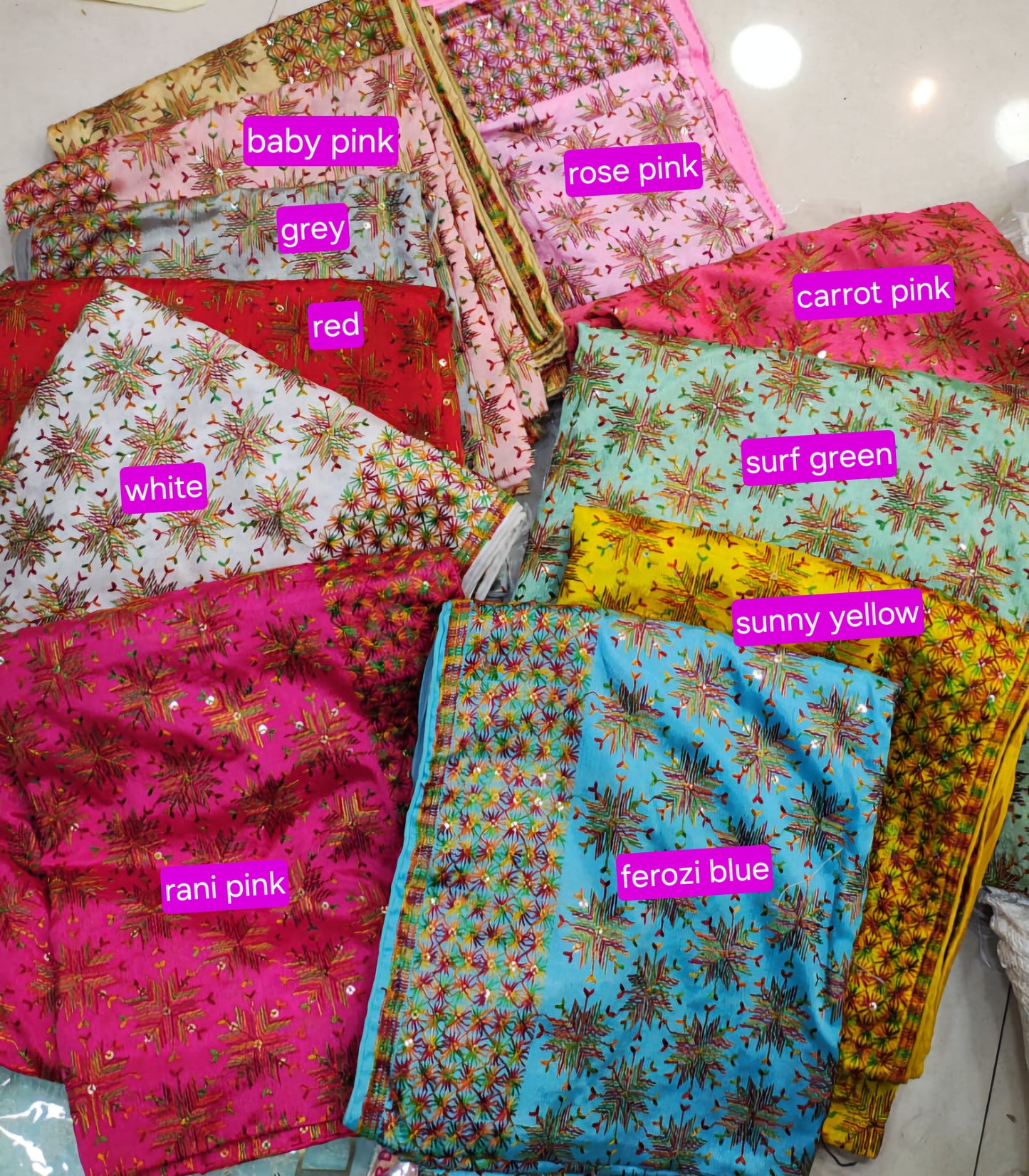 Kanchan phulkari dupatta on chinon