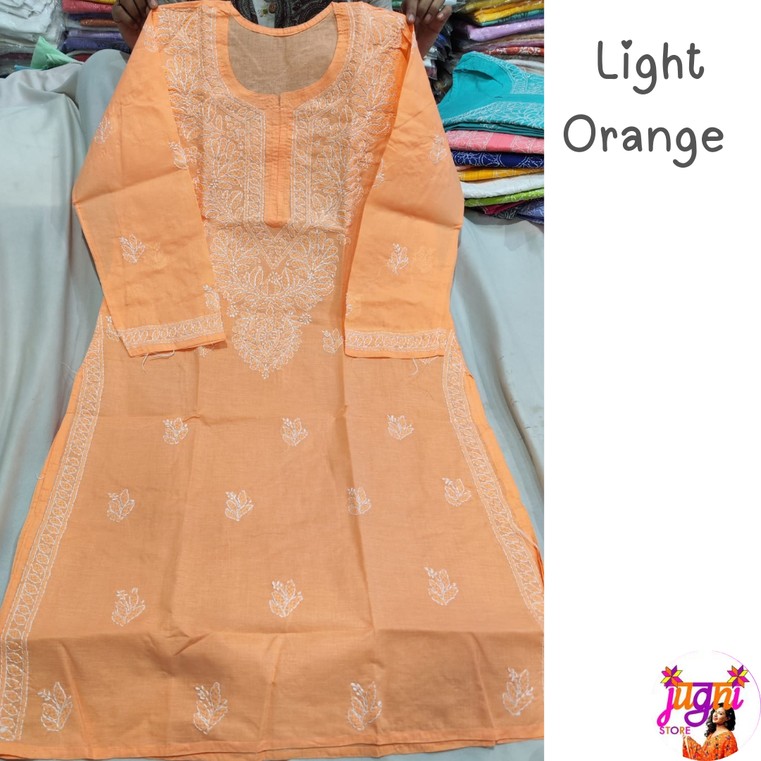 Voile cotton chikan kurti