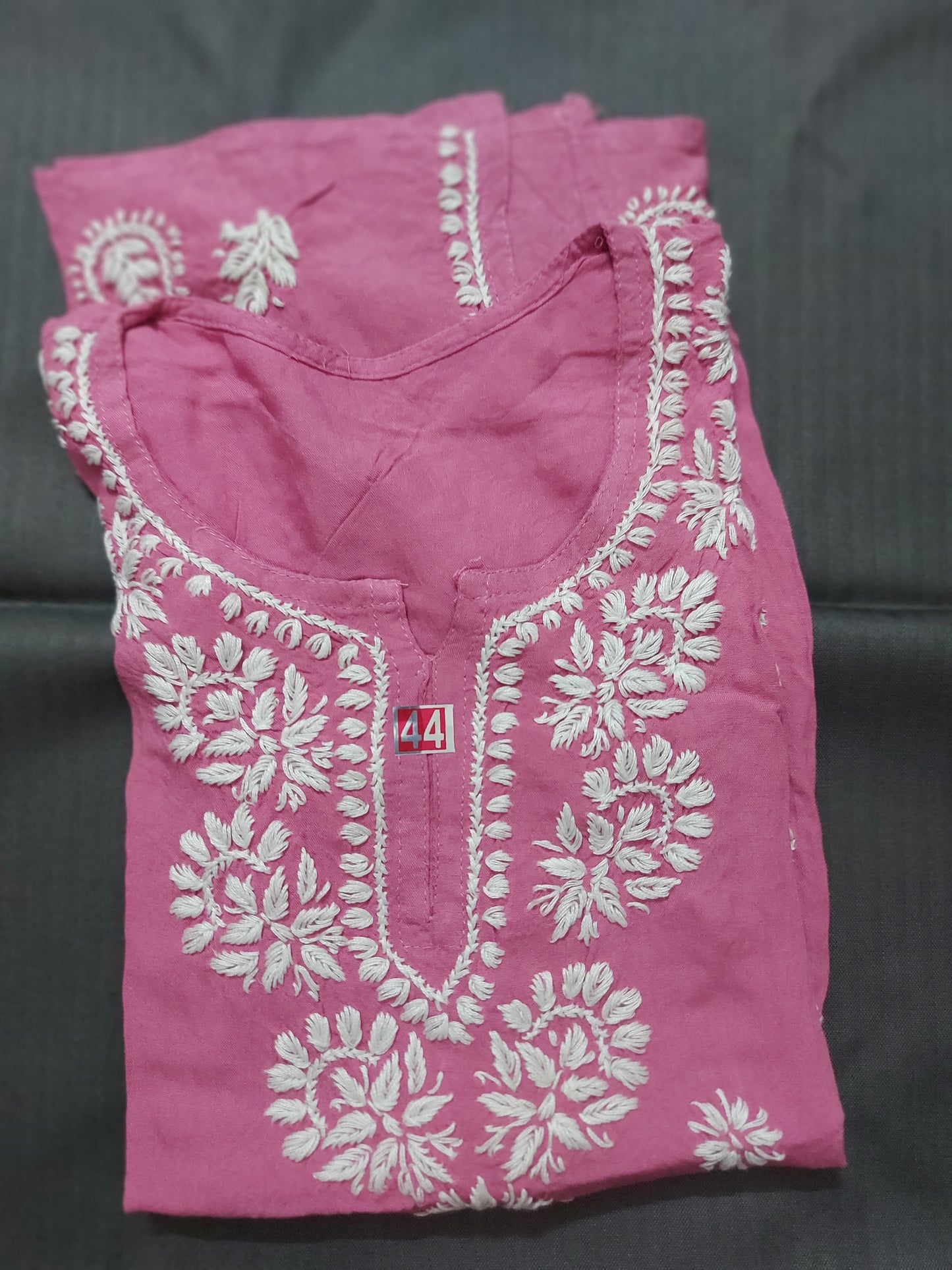 Short rayon chikan kurti