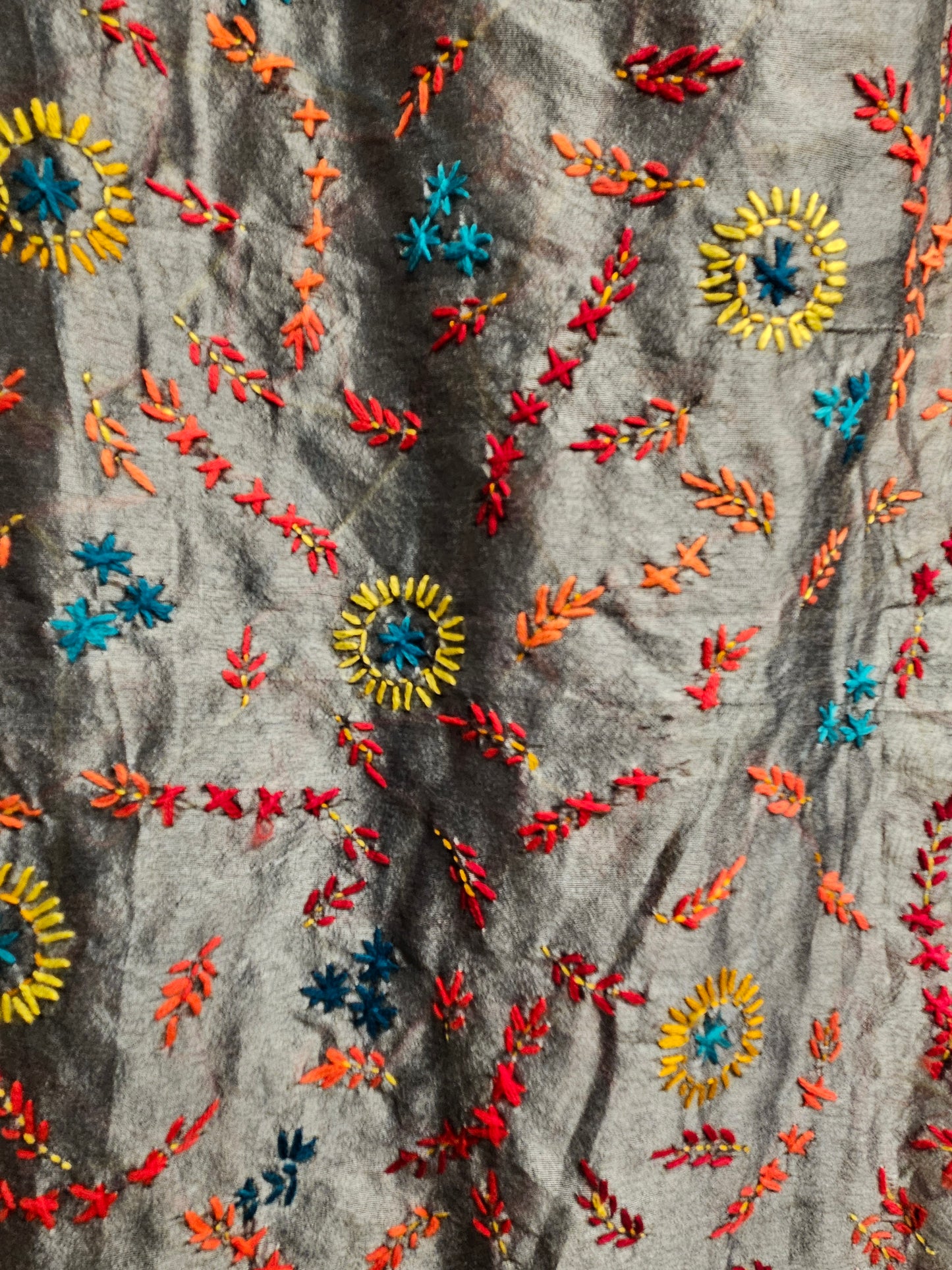 Chanderi silk phulkari dupatta