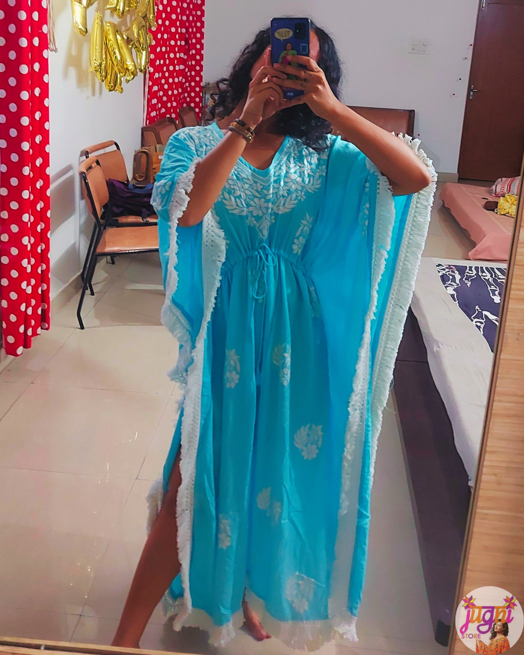 Breezy chikan kaftan dress