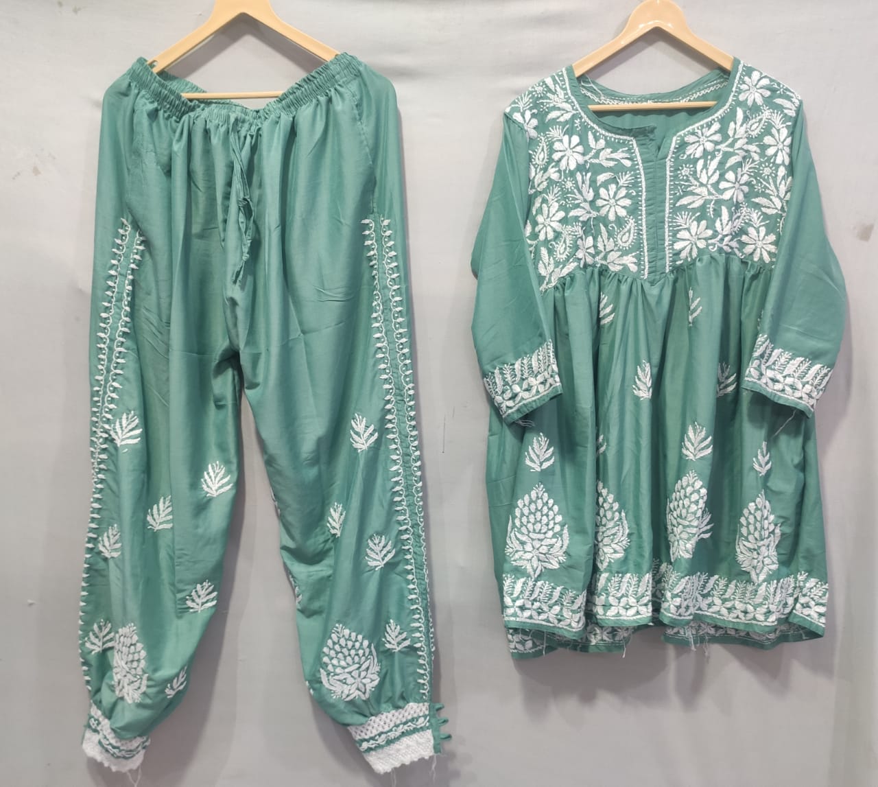 Afghani Lucknowi Muslin Set