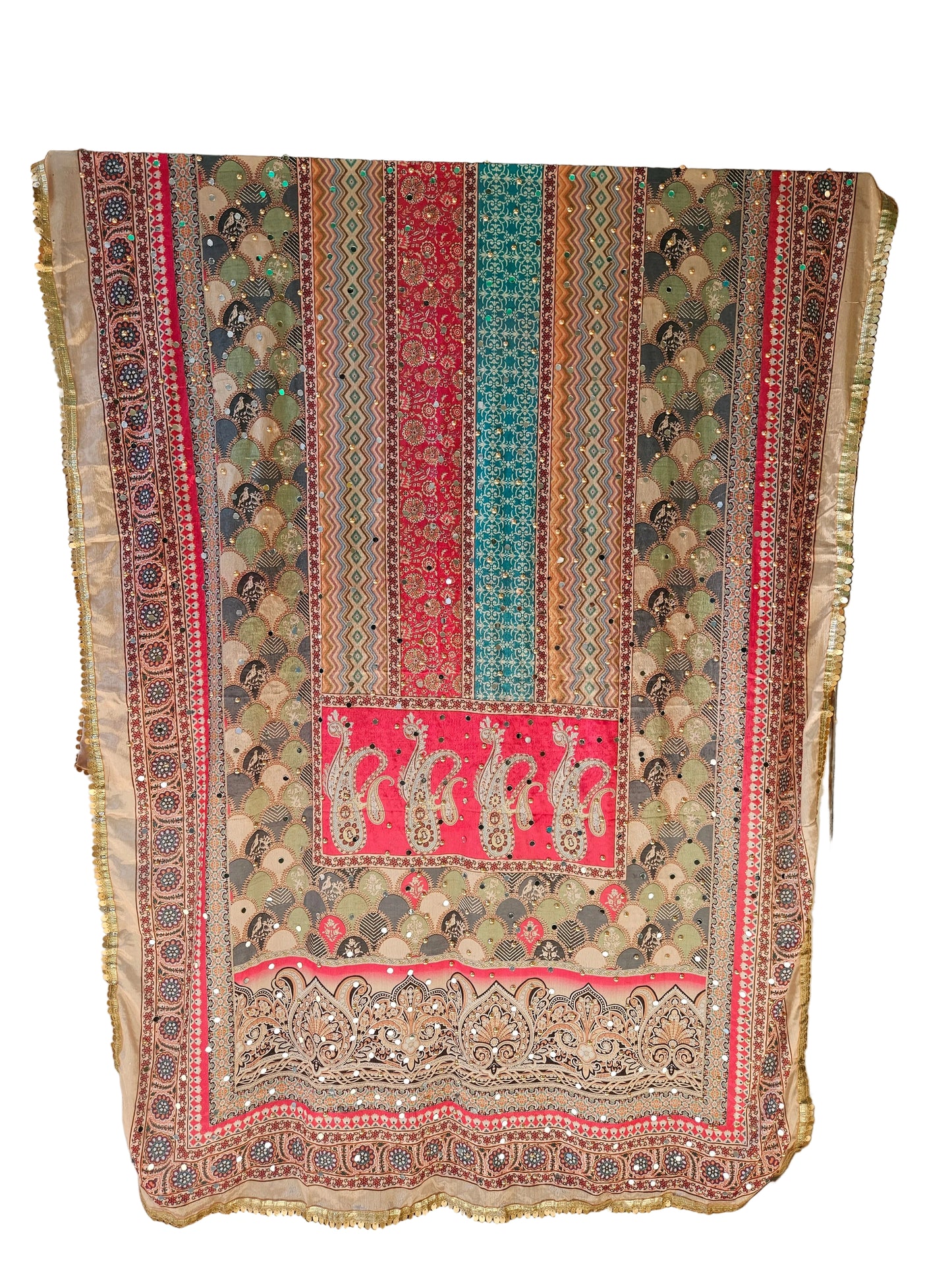 Mirror work Chinon Dupatta