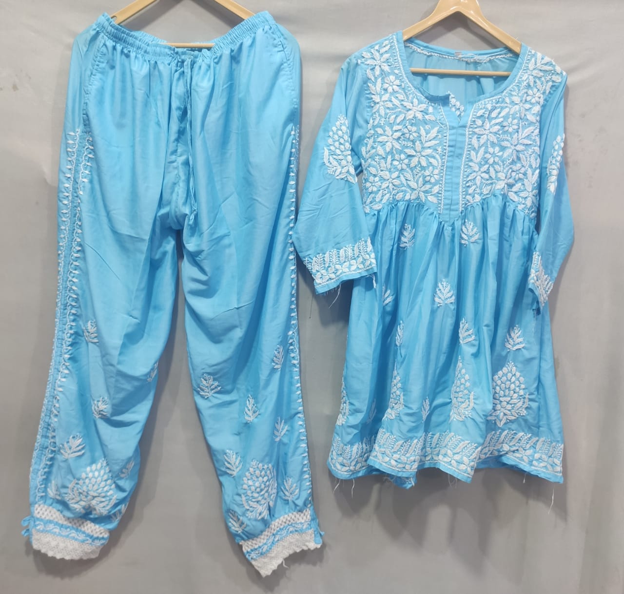 Afghani Lucknowi Muslin Set