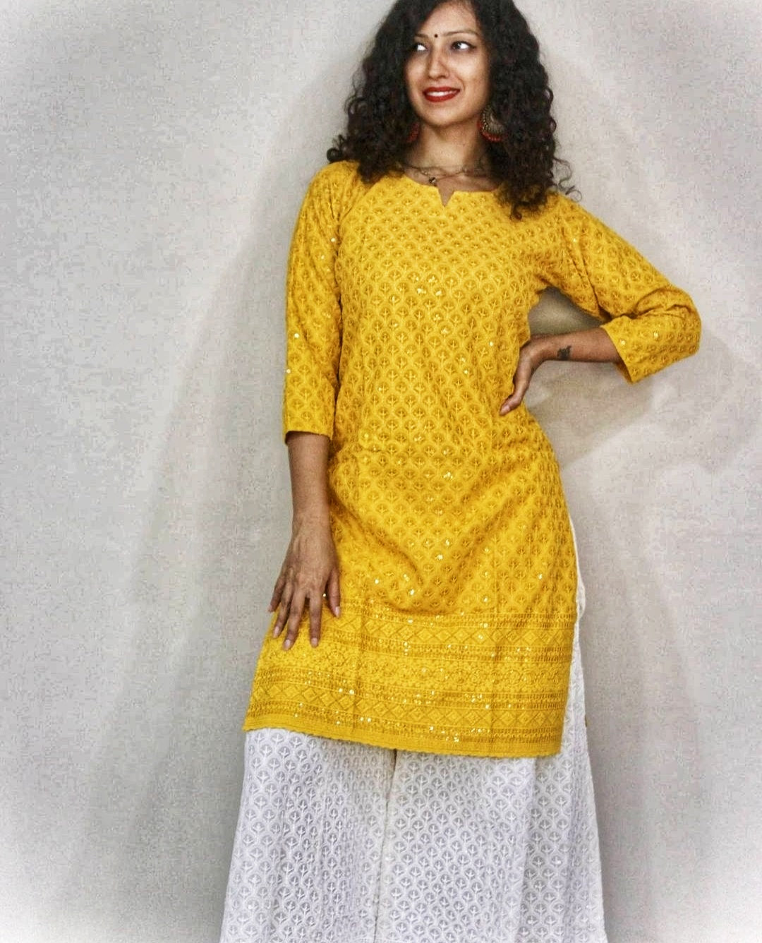 Chikan sequin kurti