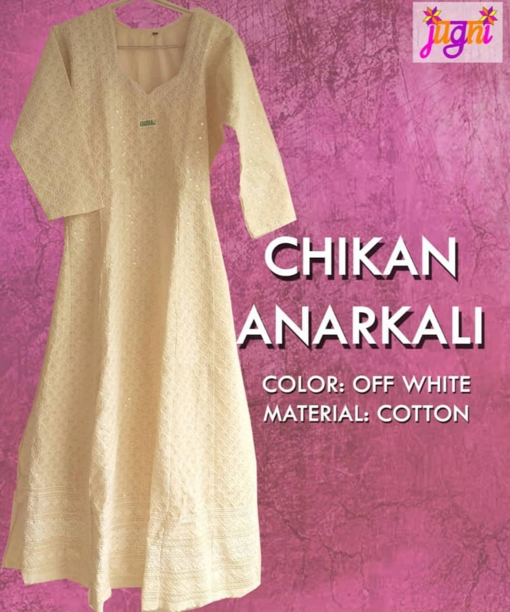 Sequinned chikan anarkali