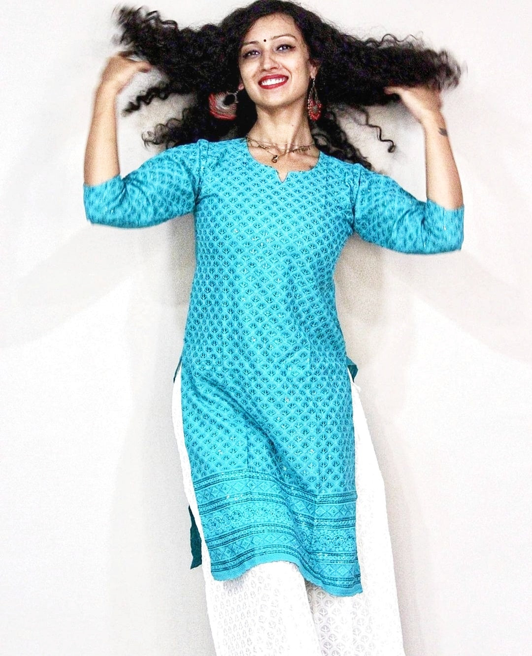 Chikan sequin kurti