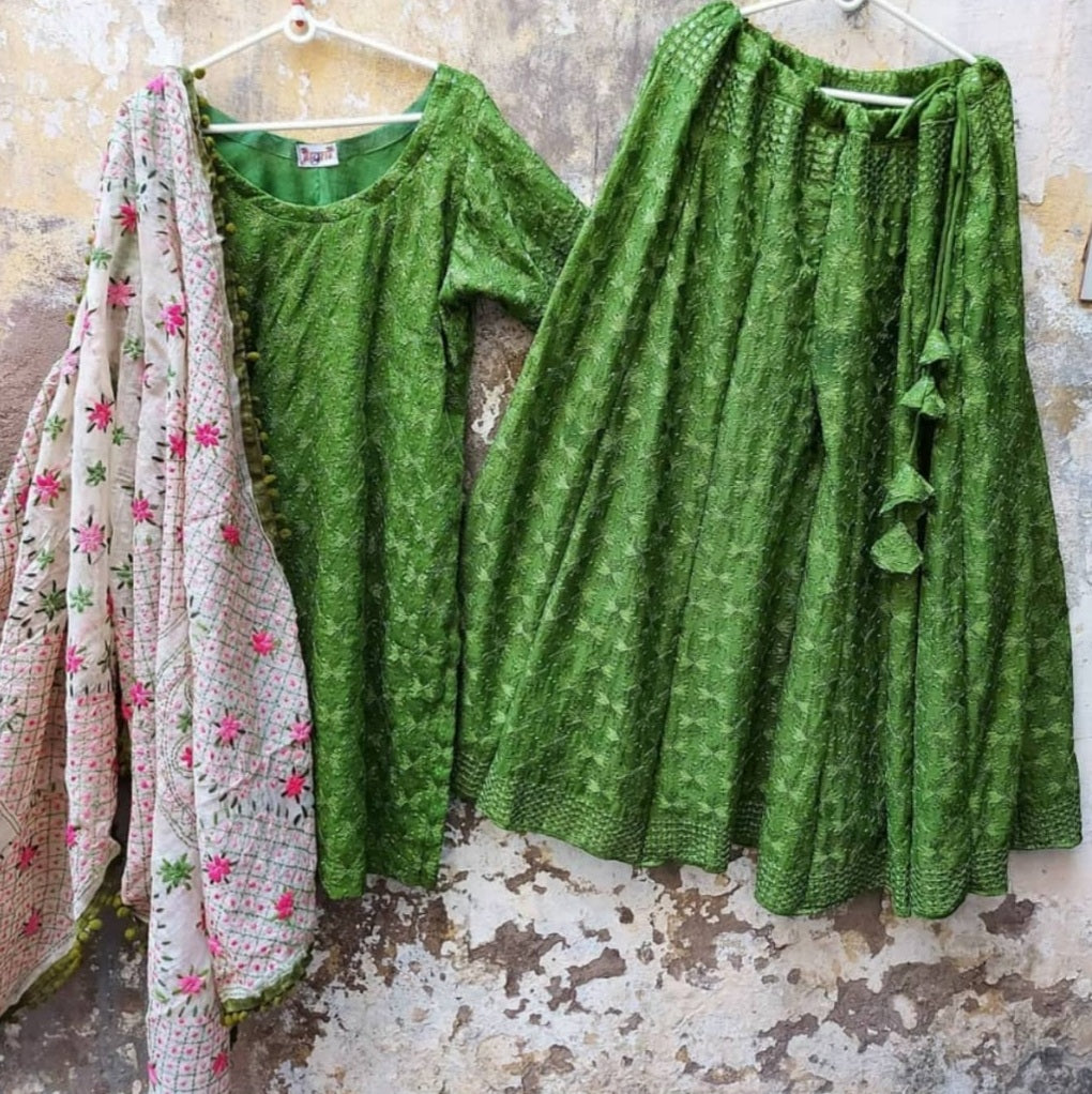 Phulkari kurti & sharara set