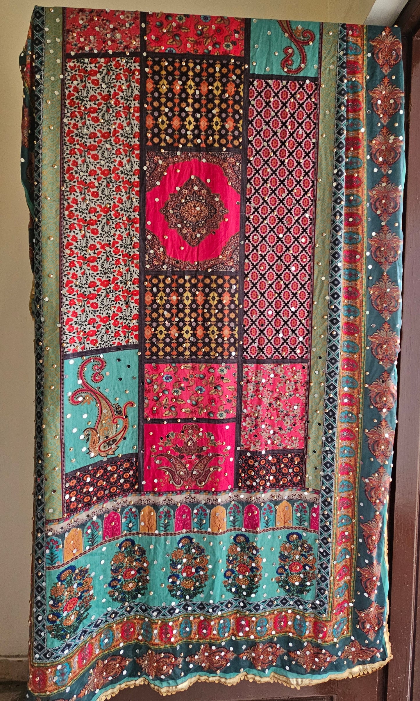 Mirror work Chinon Dupatta