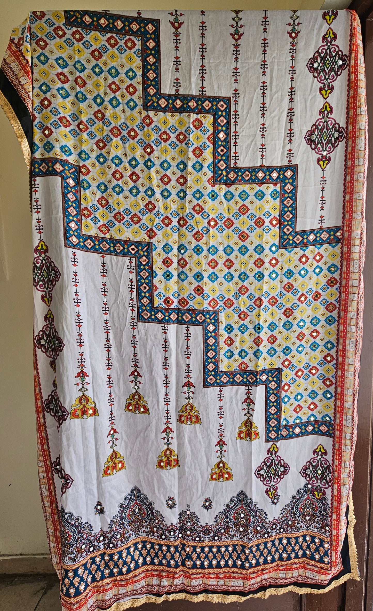 Mirror work Chinon Dupatta
