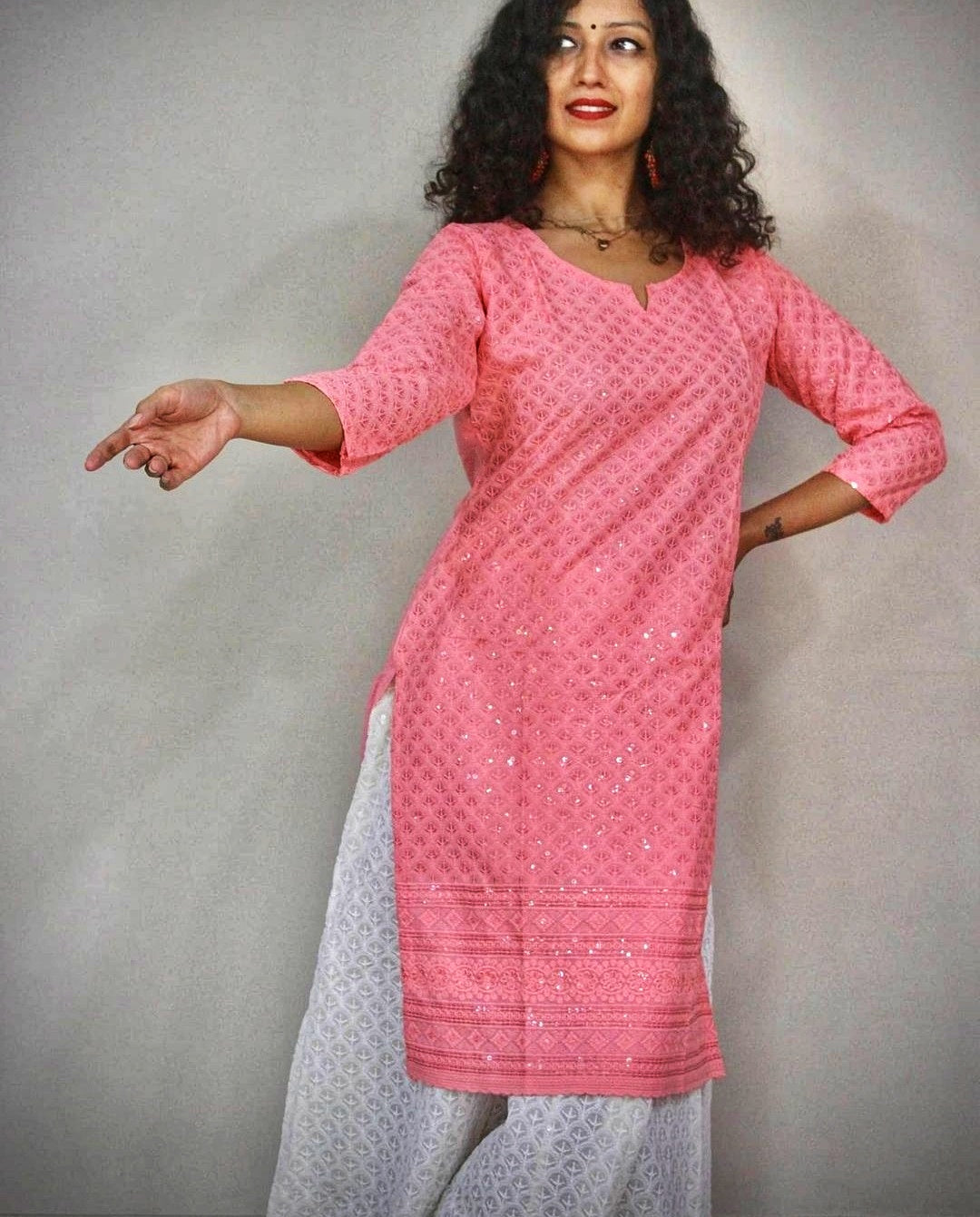 Chikan sequin kurti