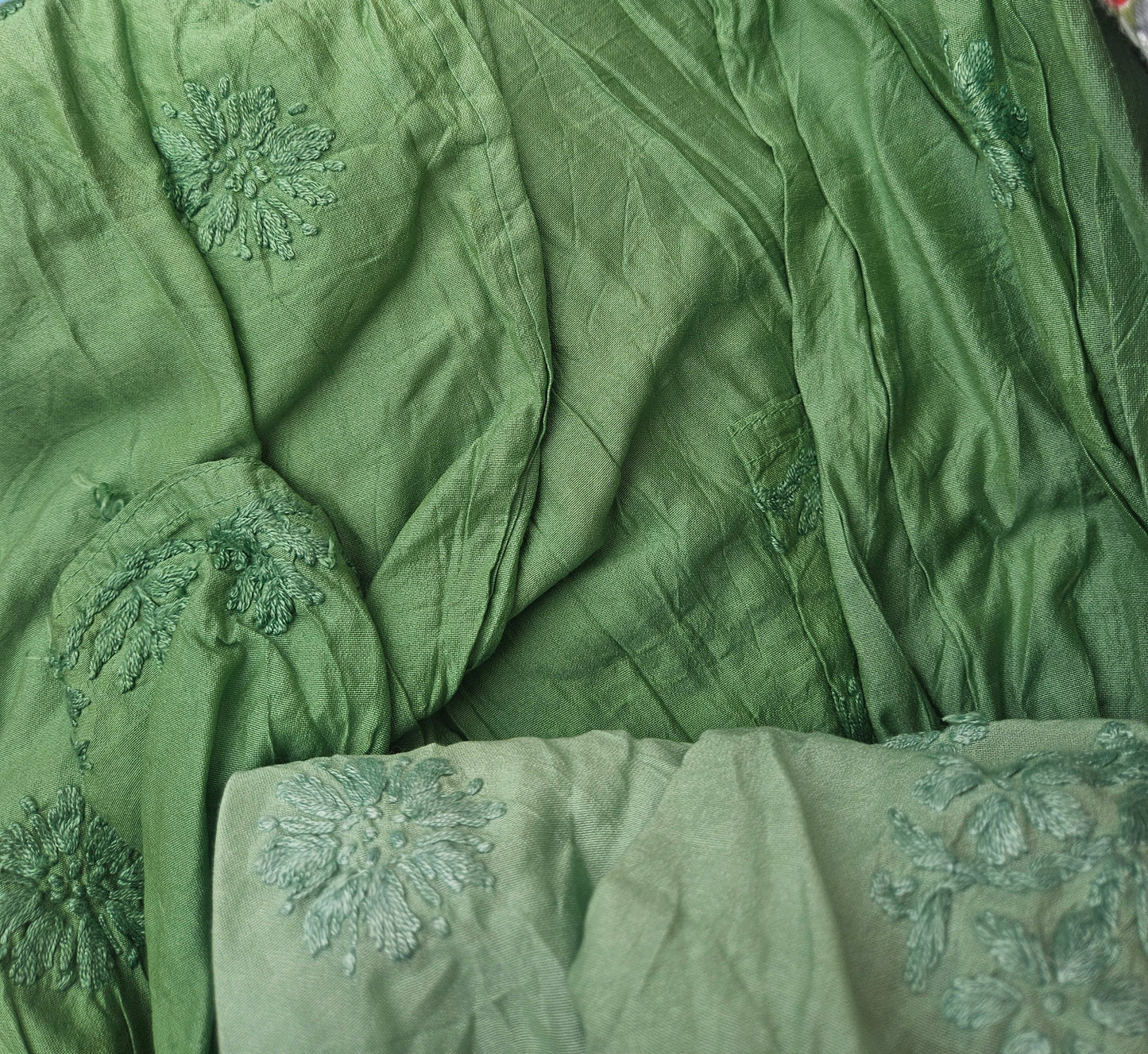 Ombre chanderi chikan frock