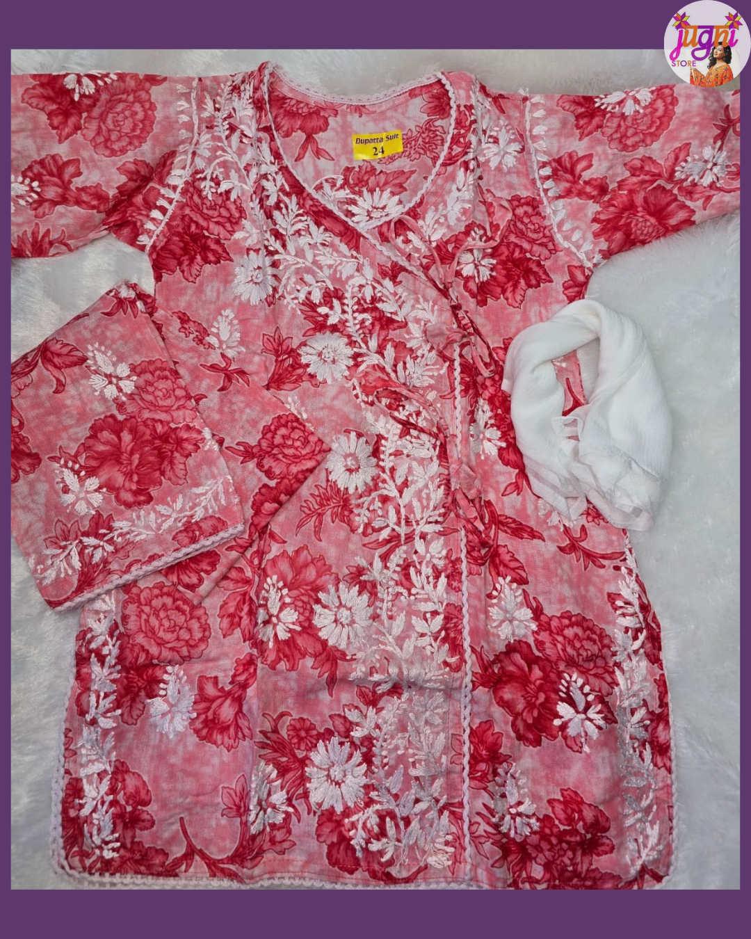 Kids' floral angrakha set
